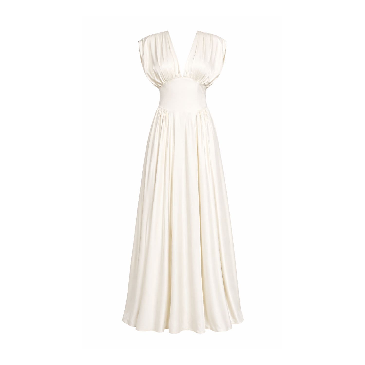 Roxie Satin Maxi Dress Cream | Curated Row | Wolf & Badger