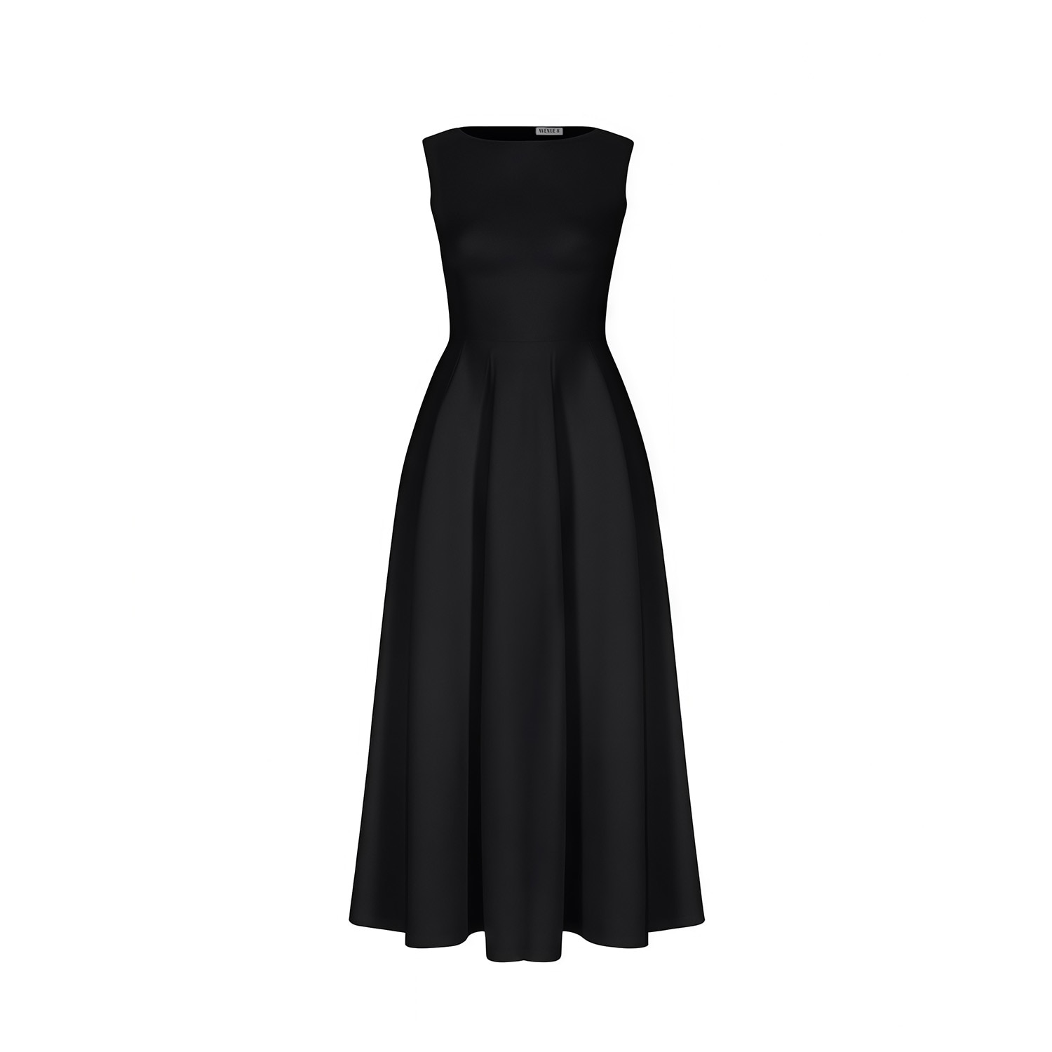 Avenue 8 Women's Flared Mid-length Crepe Dress - Black In Black