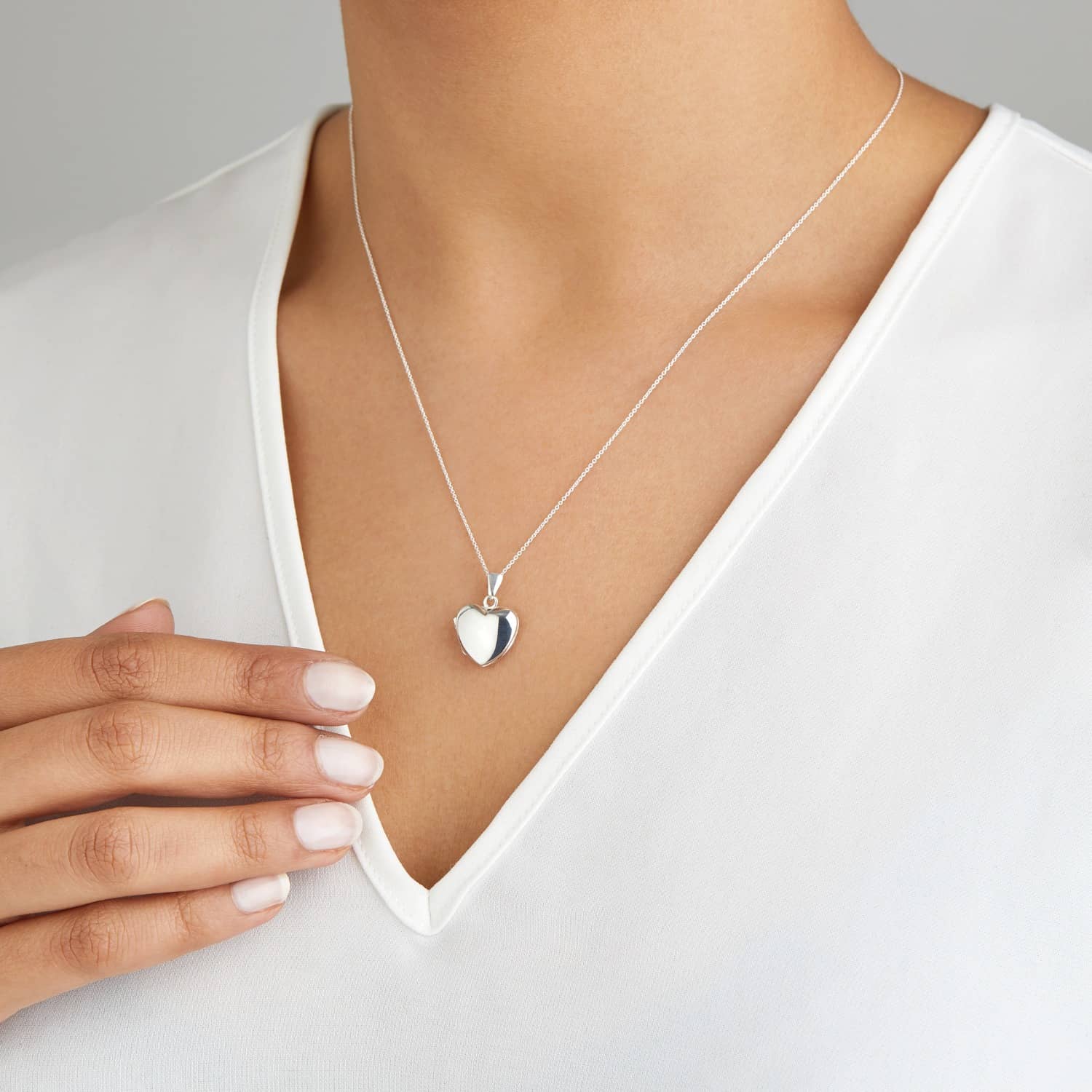 GLDN Micro Heart Locket Necklace Sterling Silver / Minimal