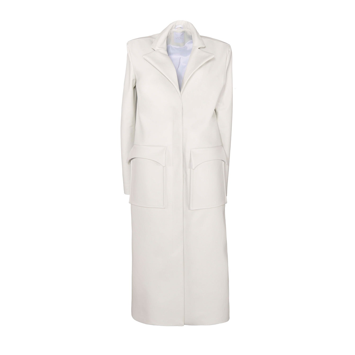 Women’s White Ice Leather Coat Large Vestiaire D’un Oiseau Libre