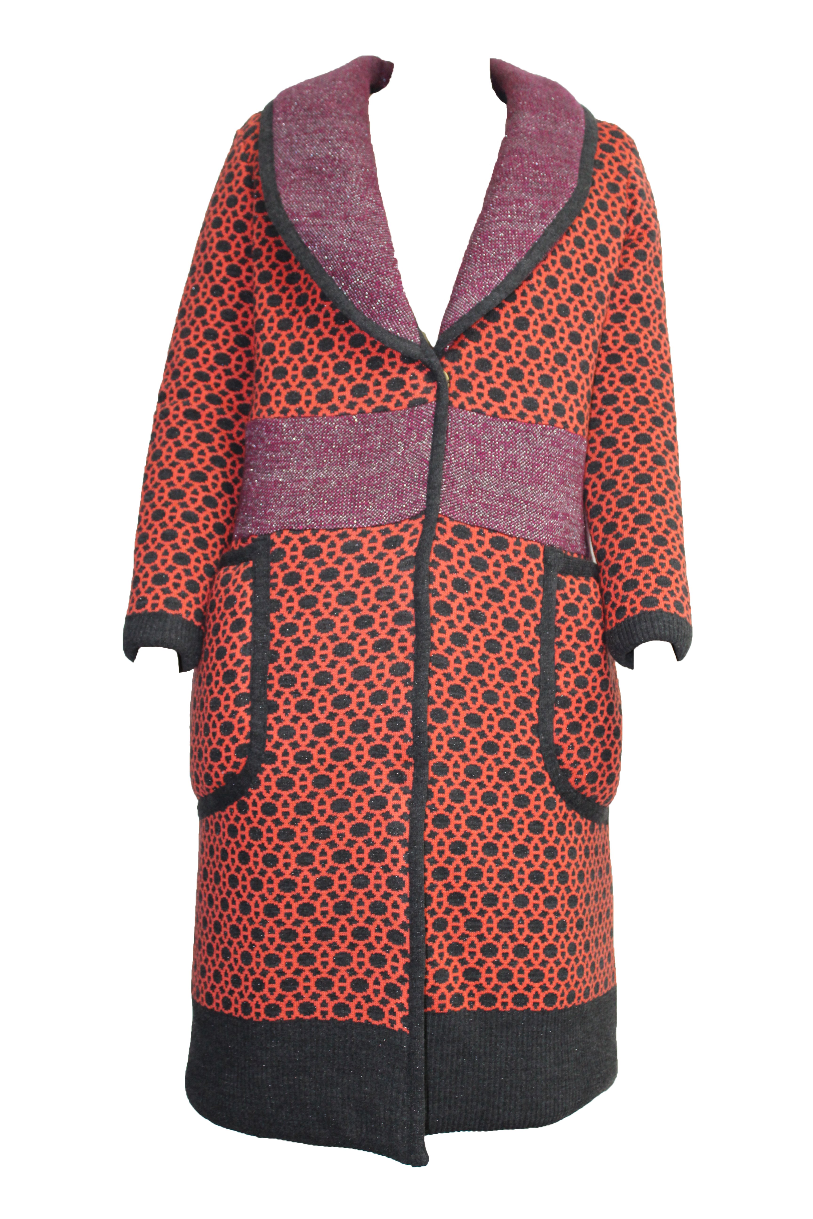 Maria Aristidou Women's Deux Côtés Quilted Knit Coat In Black/orange