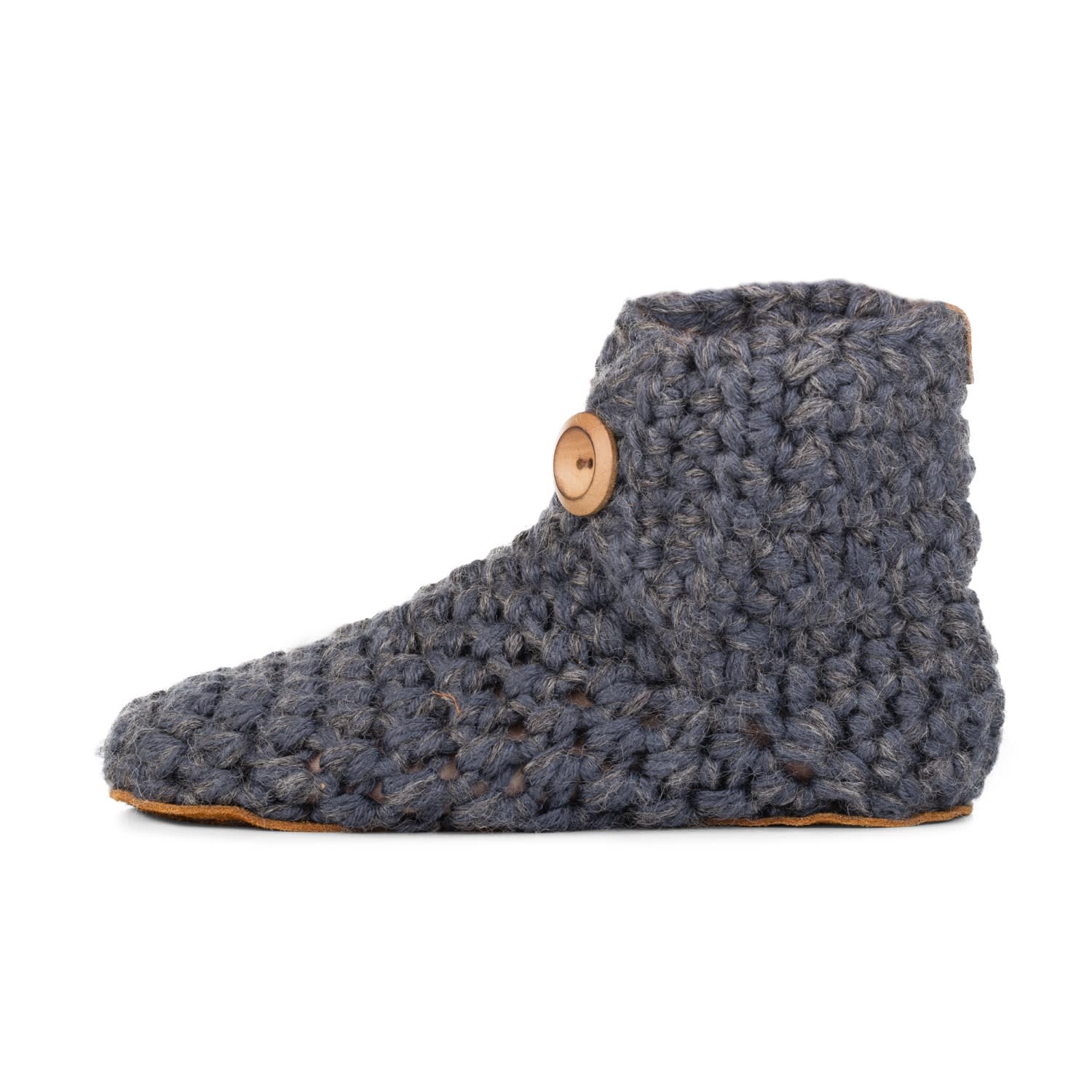 Kingdom Of Wow Men's Grey / Neutrals Extra Chunky Bamboo Wool Slippers In Charcoal Gray Unisex In Gray