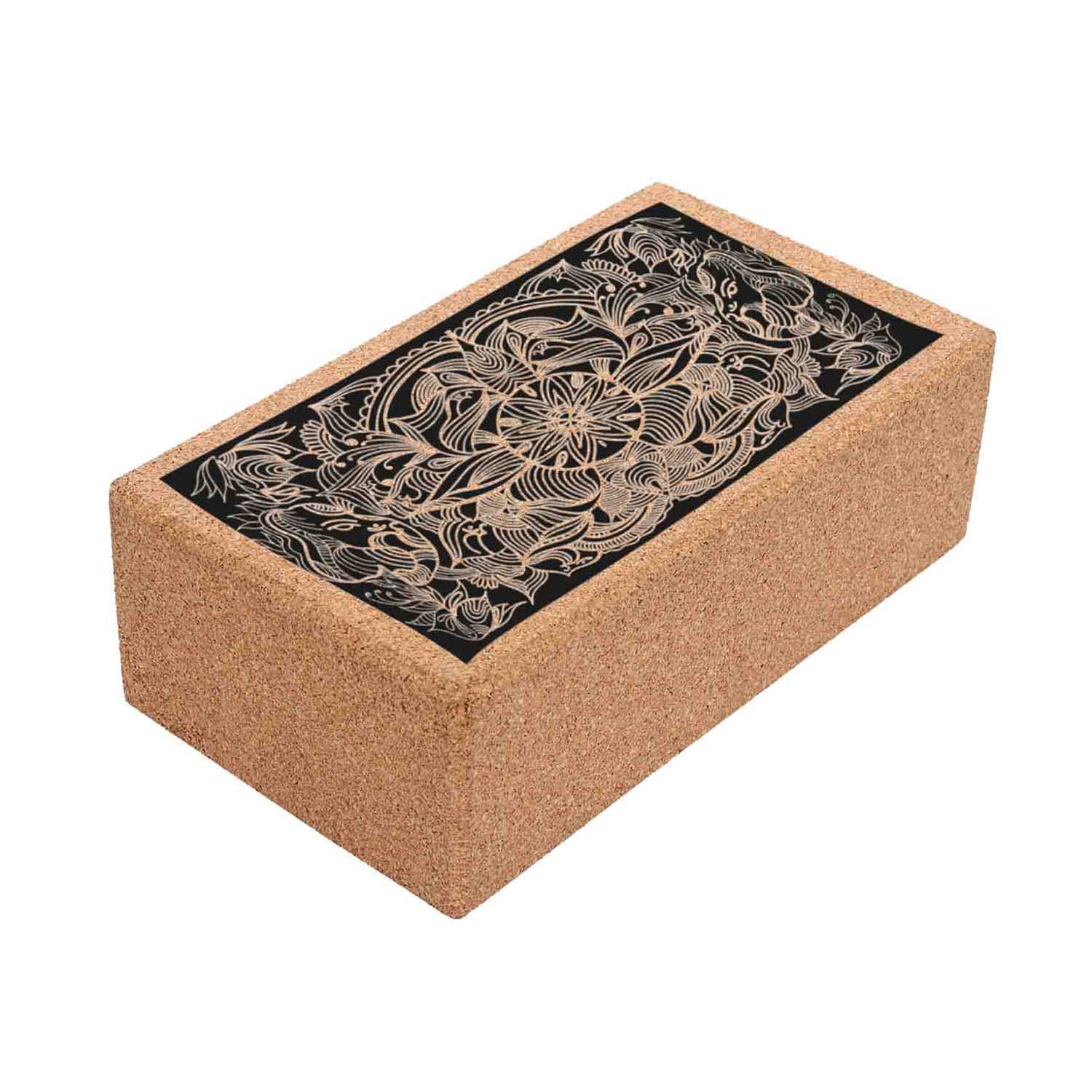 Women’s Black / Brown Centered Cork Yoga Block One Size Shakti Warrior