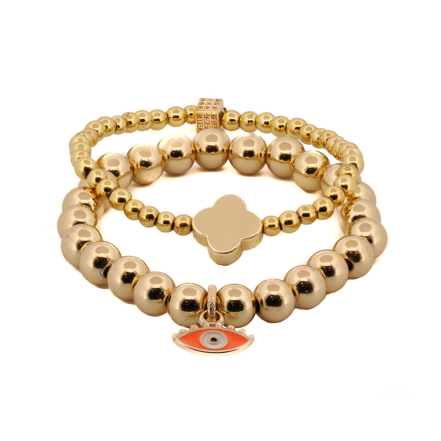 Evil eye 2024 gold bead bracelet