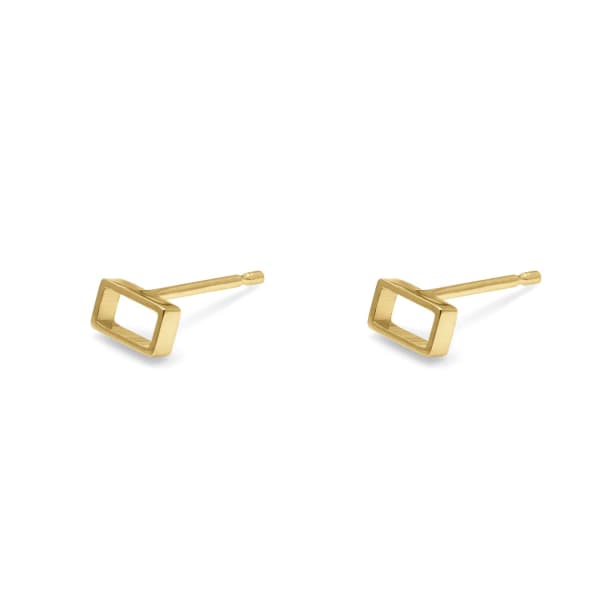 Myia Bonner Gold Horizontal Oblong Stud Earrings