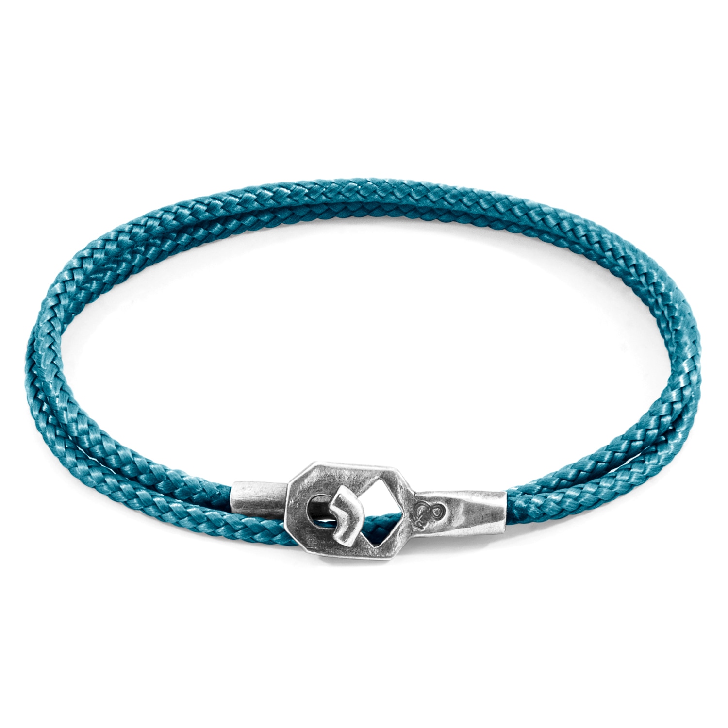 Anchor & Crew Men's Ocean Blue Tenby Silver & Rope Bracelet In Blue
