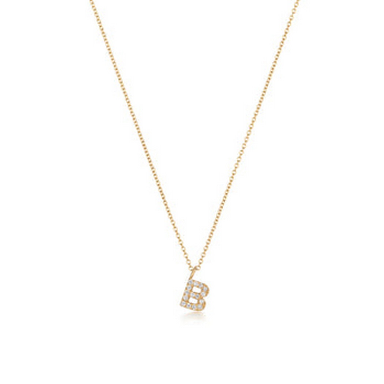 Cervin Blanc Women's Diamond Initial Necklace In 18ct Gold - 1.5g