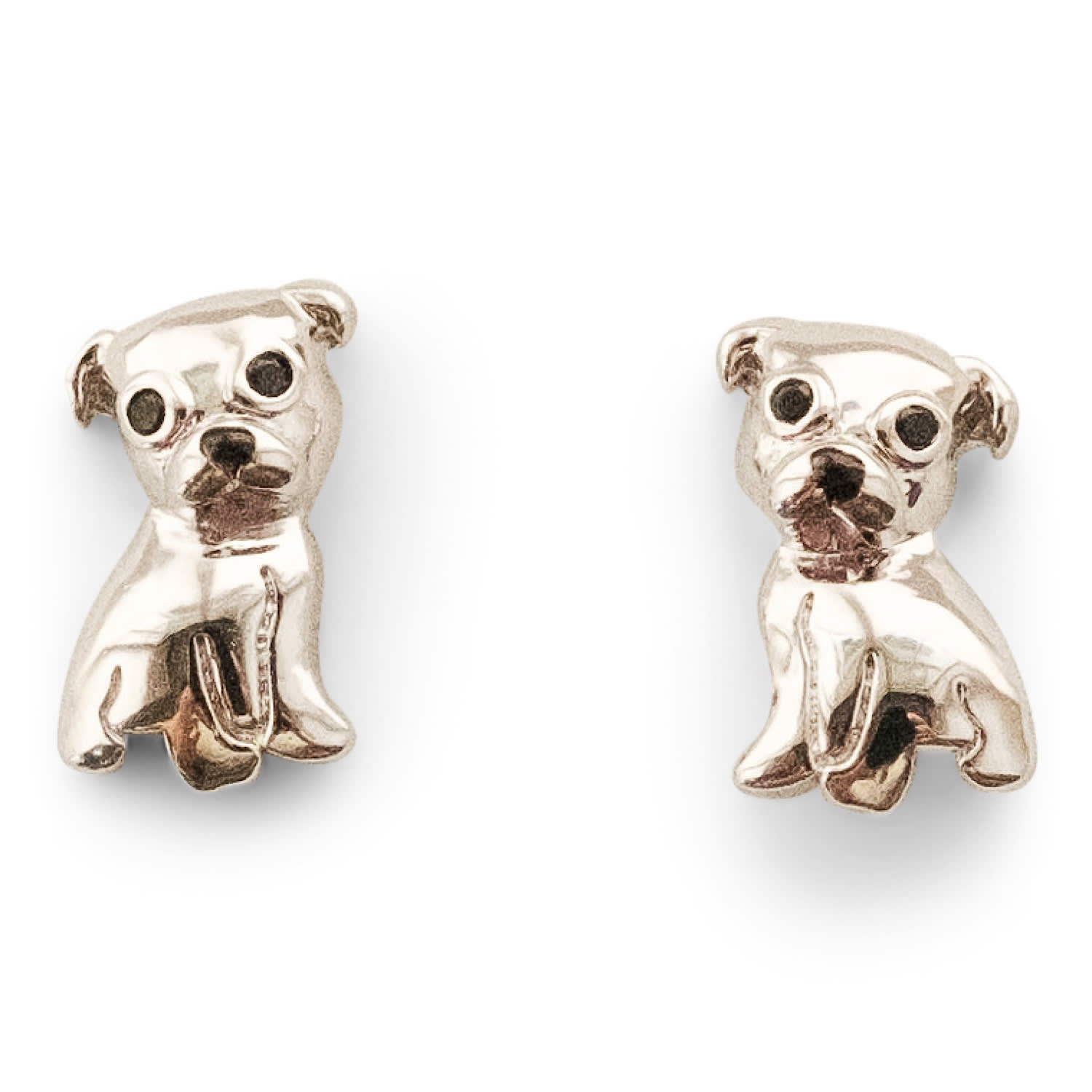Cloud Haven Women's  Pit Bull Stud Earrings Silver