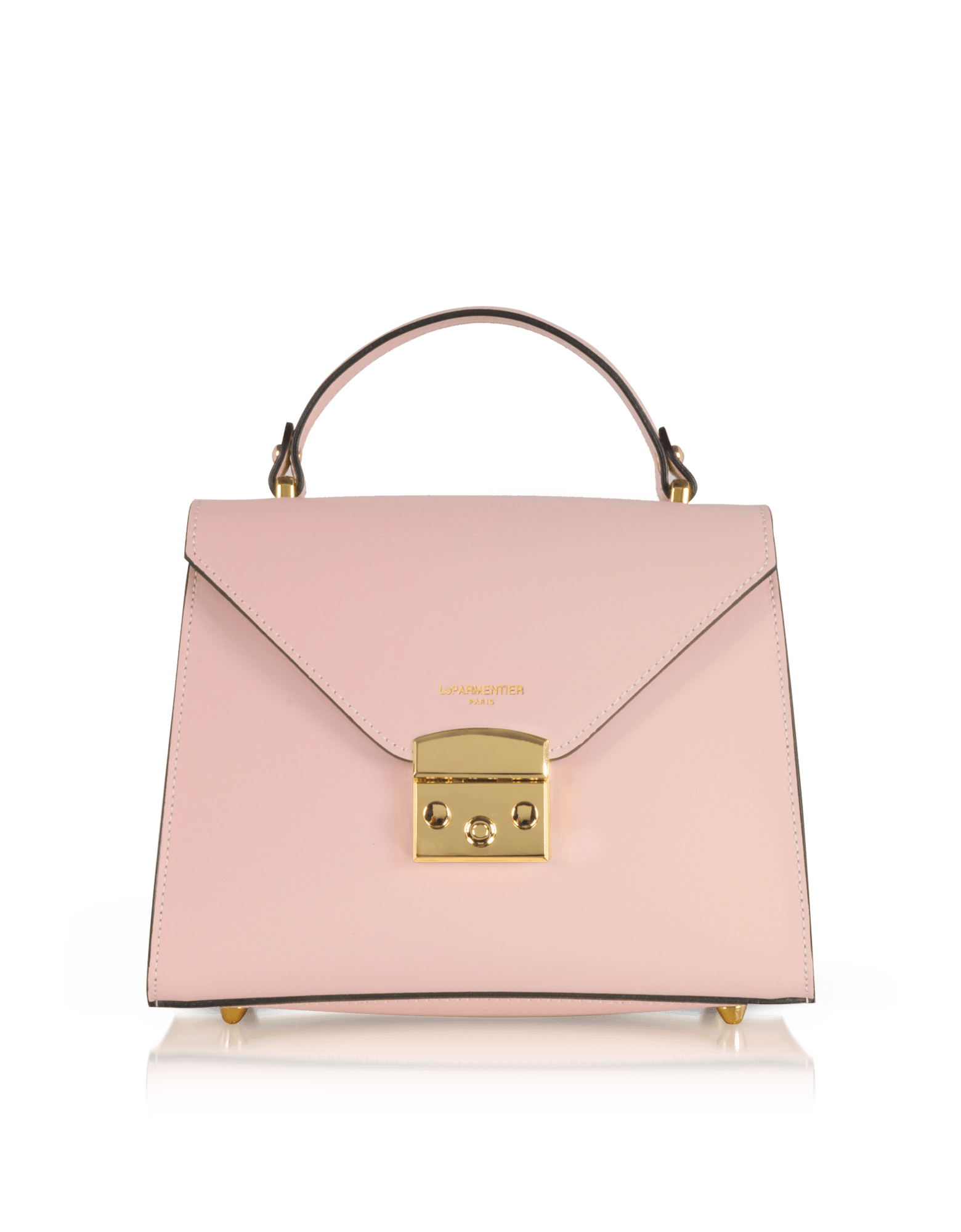 Le Parmentier Women's Peggy Leather Top Handle Satchel Bag - Pink Color In Pink