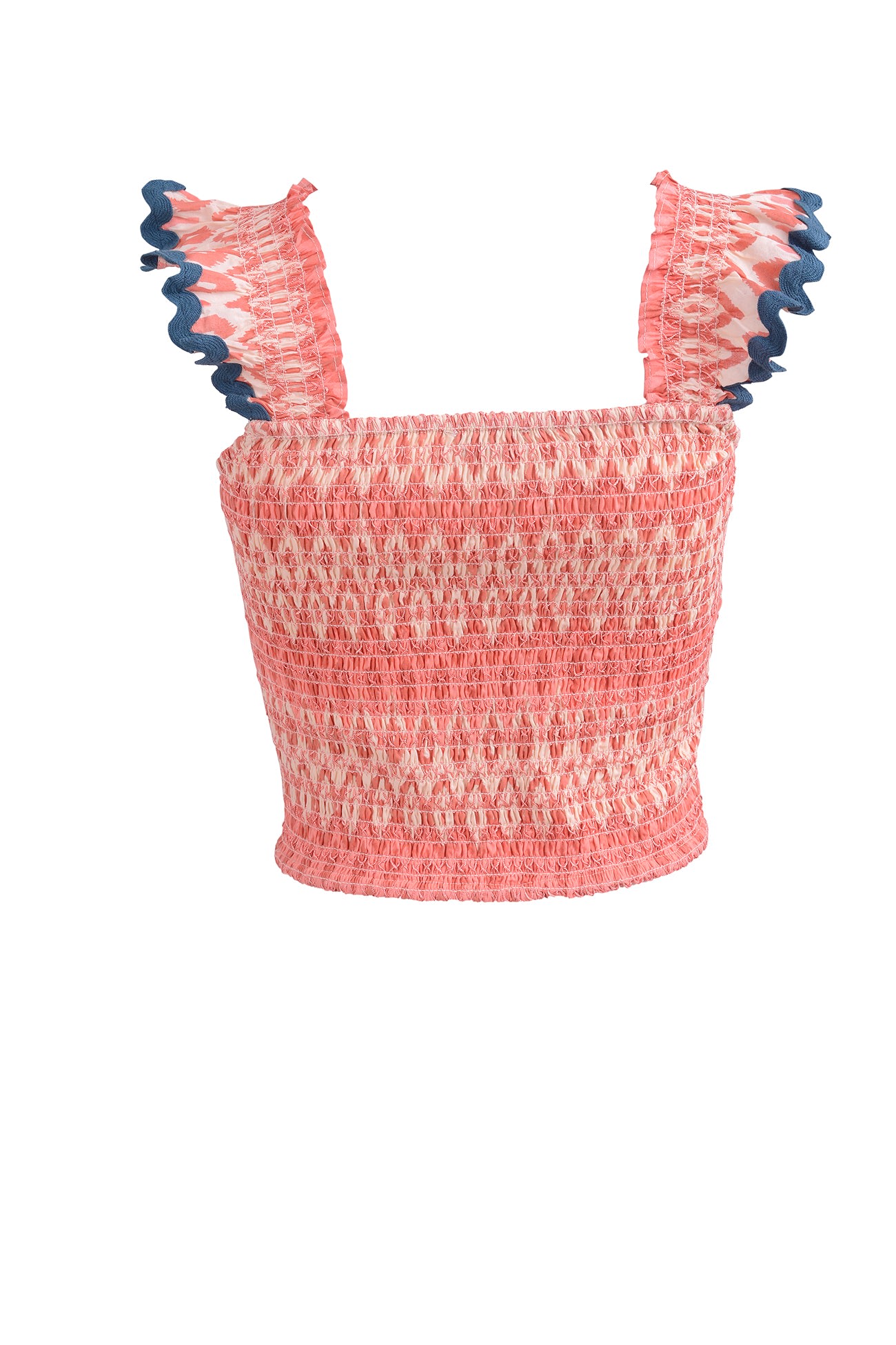 Ash & Eden Women's Pink / Purple / Yellow Pia - Smocked Crop Top With Smocking Details In Pink/purple/yellow