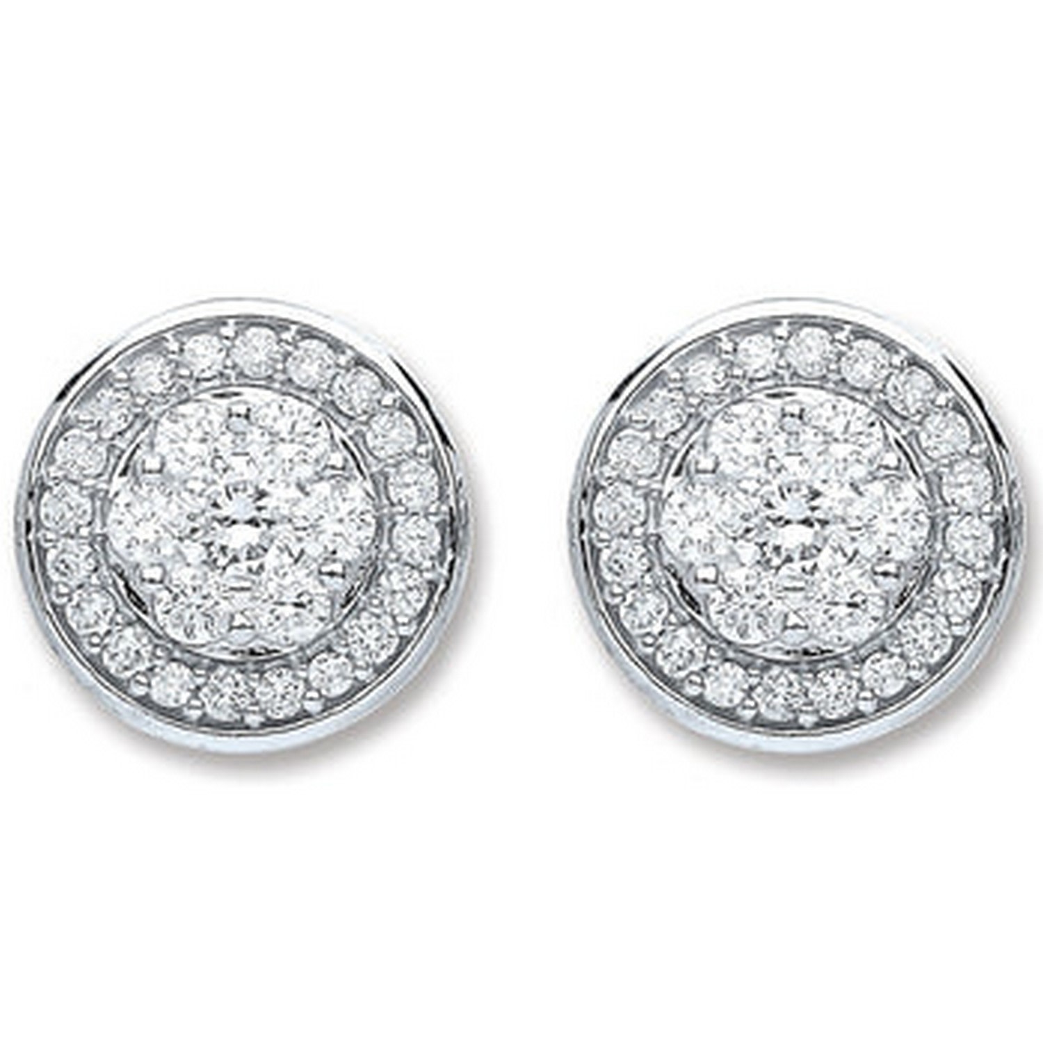 Women’s White Gold Diamond Stud Earrings Cervin Blanc