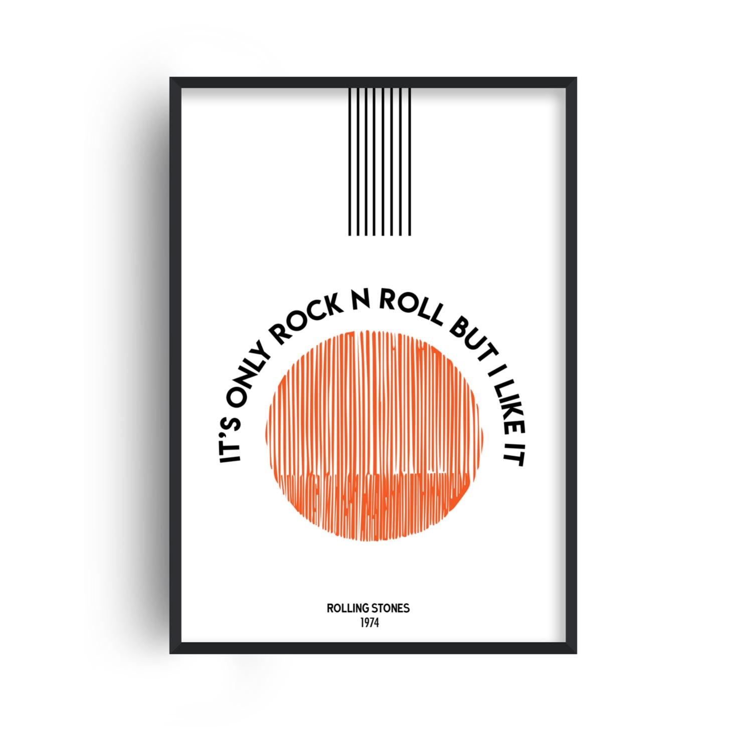 Fanclub Red It's Only Rock N Roll But I Like It Rolling Stones Music Art Print A2 In Red
