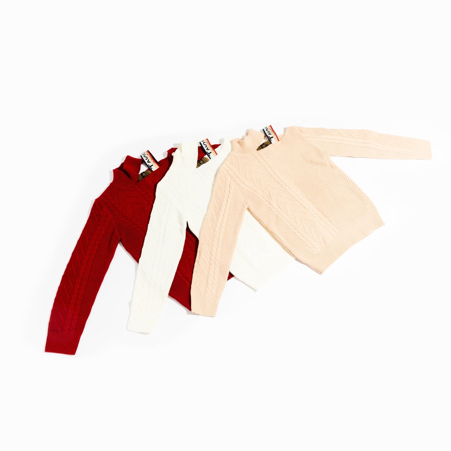 Chuks Collins Women's White / Neutrals / Red Victorian Cut Out Shoulder Burgundy Sweater -  Diffusion In Multi