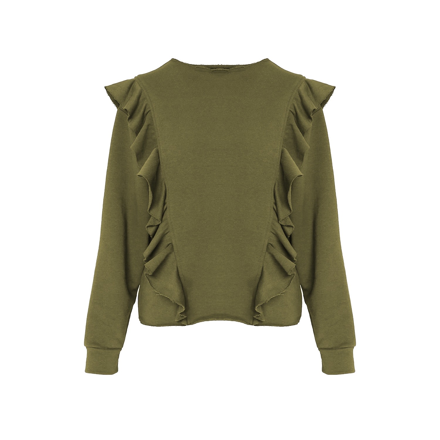 Framboise Women's Green Talma Khaki Cotton Sweatshirt In Green