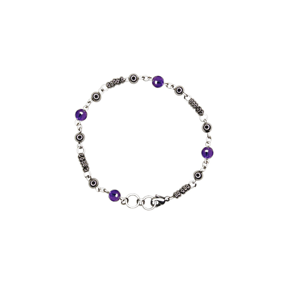 Women’s Pink / Purple / Silver Amethyst Gemstone Bracelet Mhart