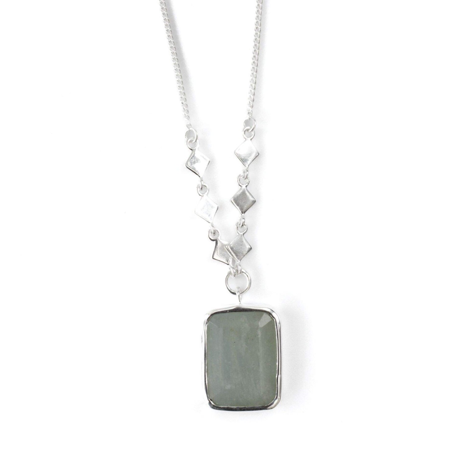 Women’s Green / Silver / Blue Davina Aquamarine Necklace In Silver Somya London