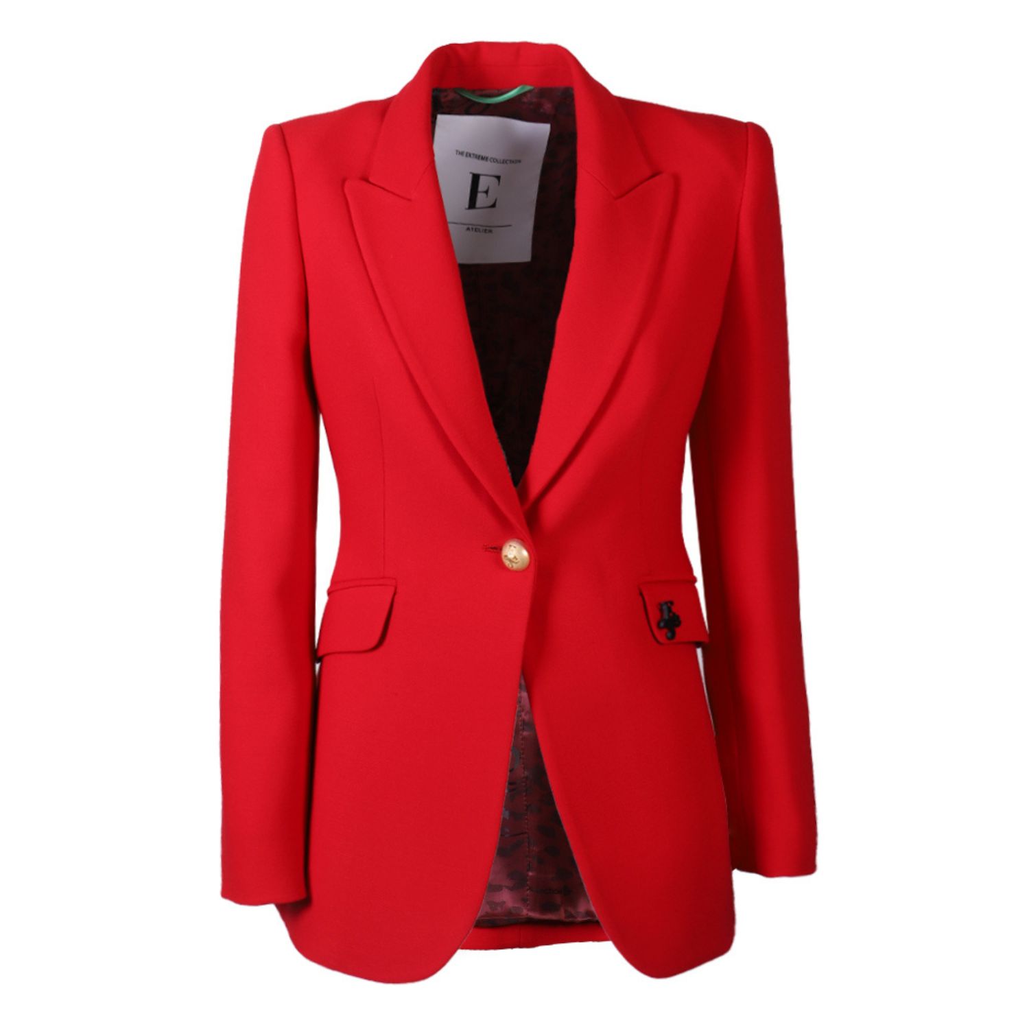 Women’s Single Breasted Premium Crepe Red Blazer Paris Small The Extreme Collection