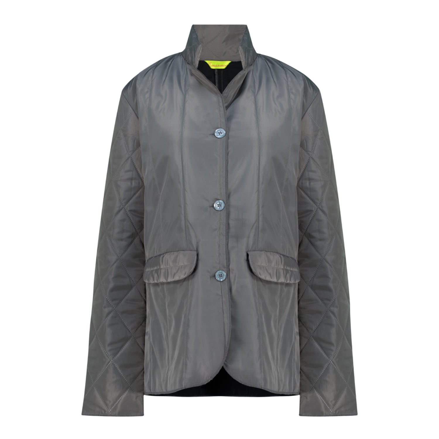 Emanmoon Women's Grey Puffer Blazer In Grey