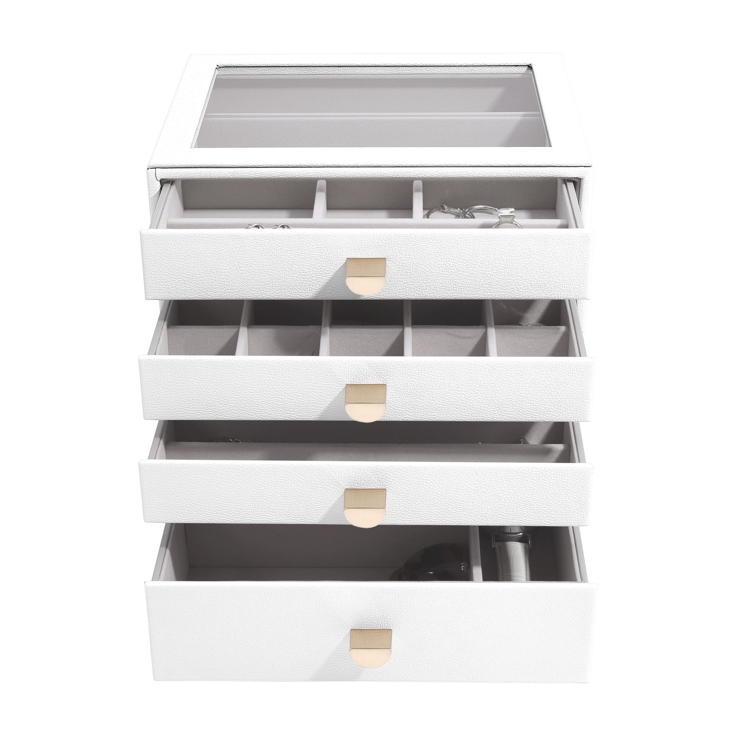 Stackers Women's  Classic White Pebble Set Of Four Drawers In White