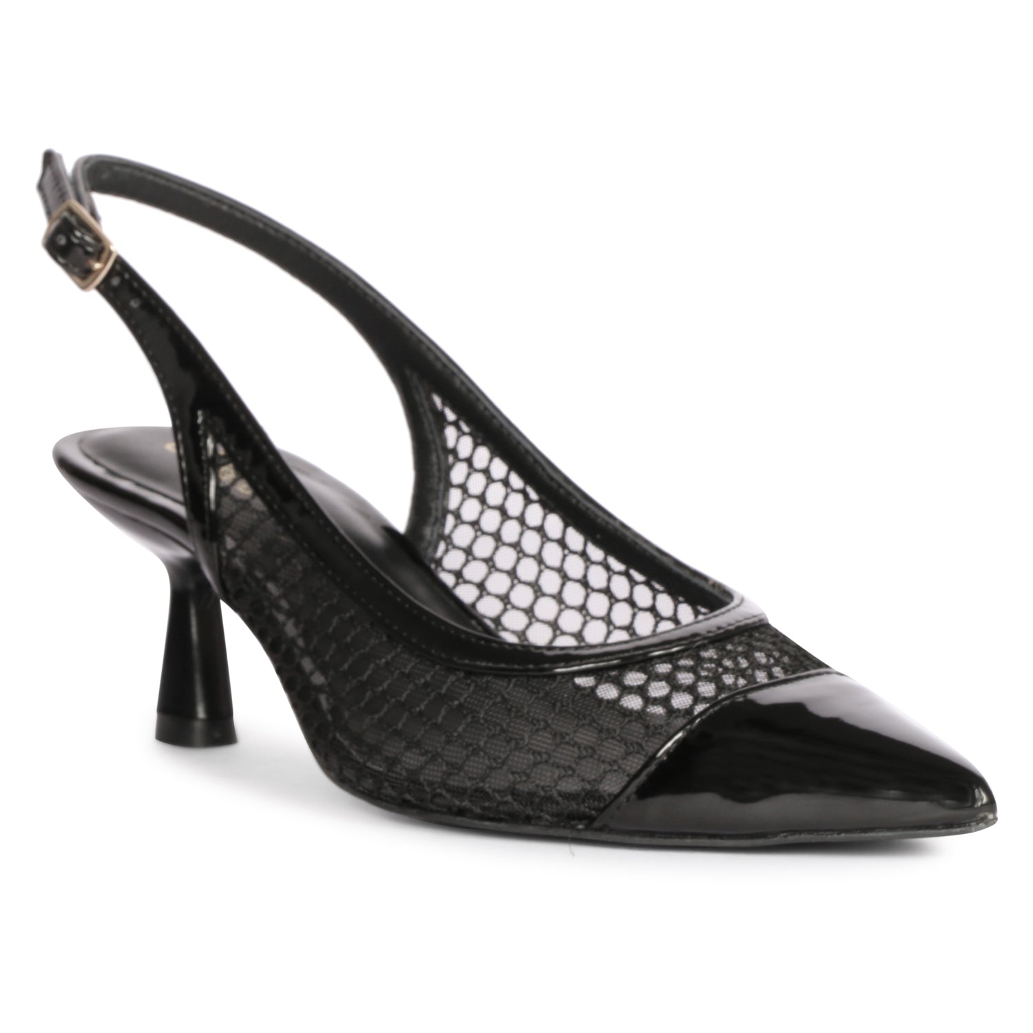 Saint G Katy Slingback Pointed Cap Toe Pump In Black