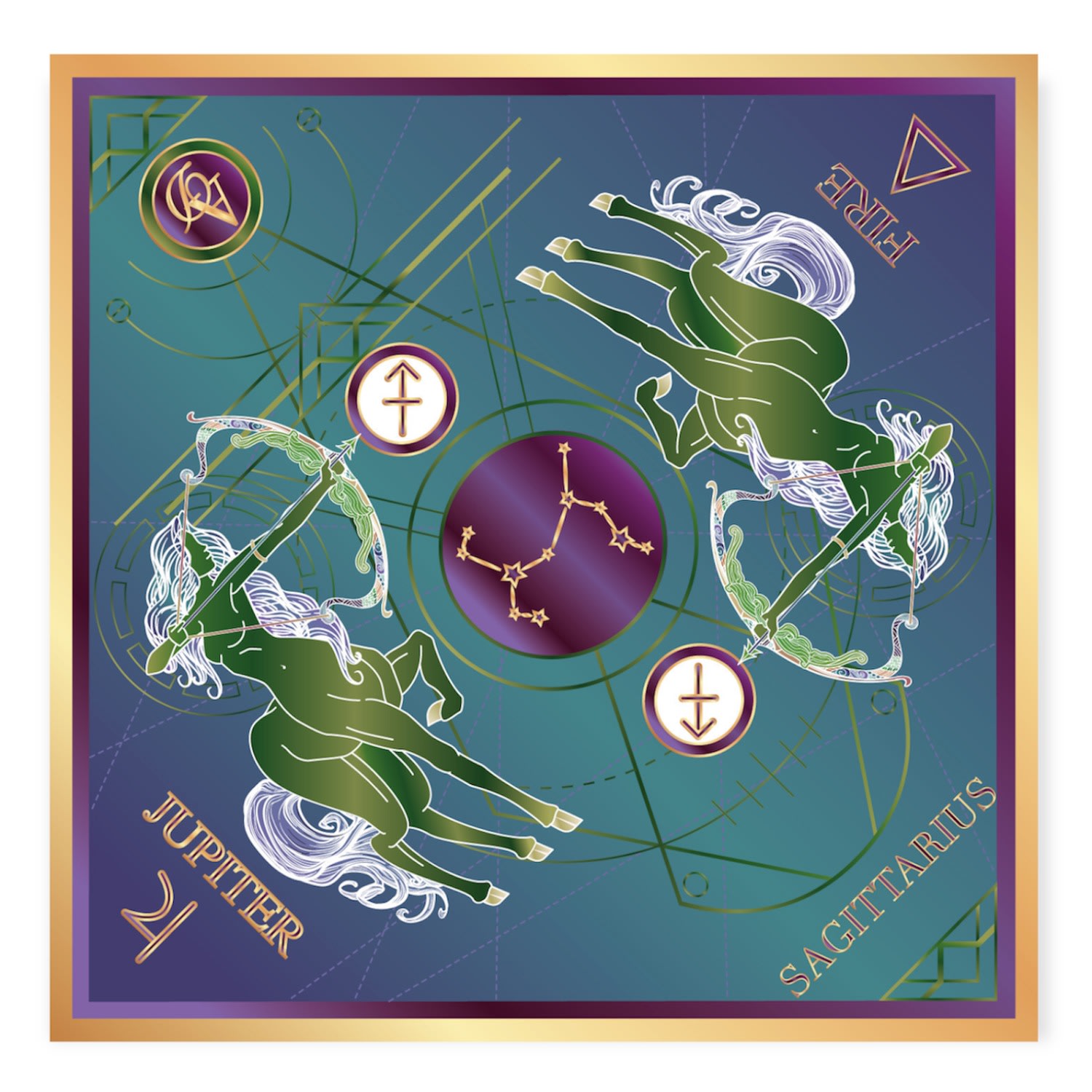 Women’s Allaire Sagittarius Silk Satin Zodiac Scarf Alice Dean