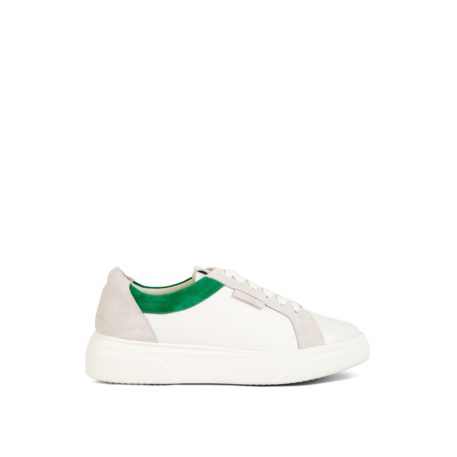 Women’s Endler Color Block Leather Sneakers - Green 7 Uk Rag & Co.