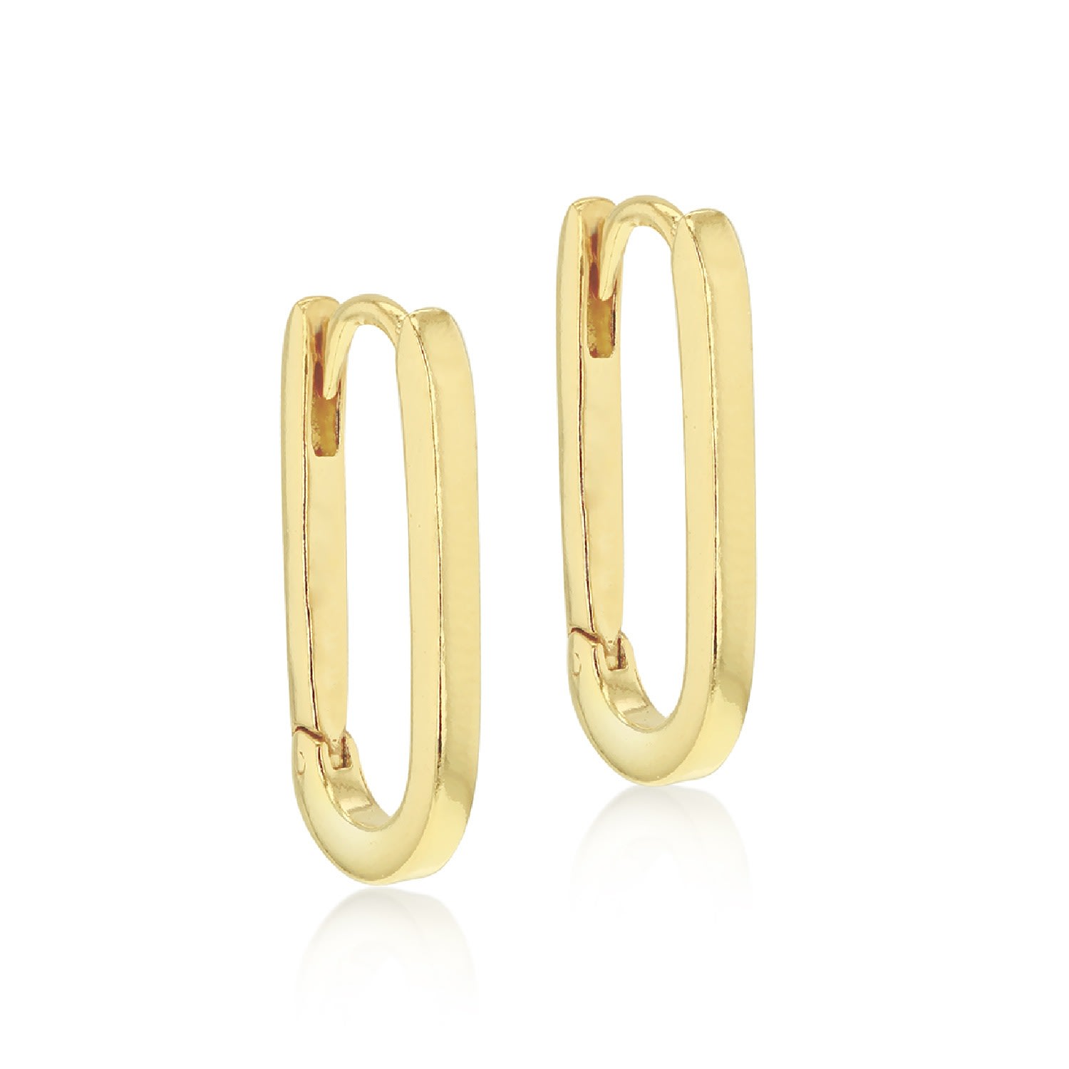 Posh Totty Designs Women's Gold Plated Hinged Oval Link Hoop Earrings In Gold