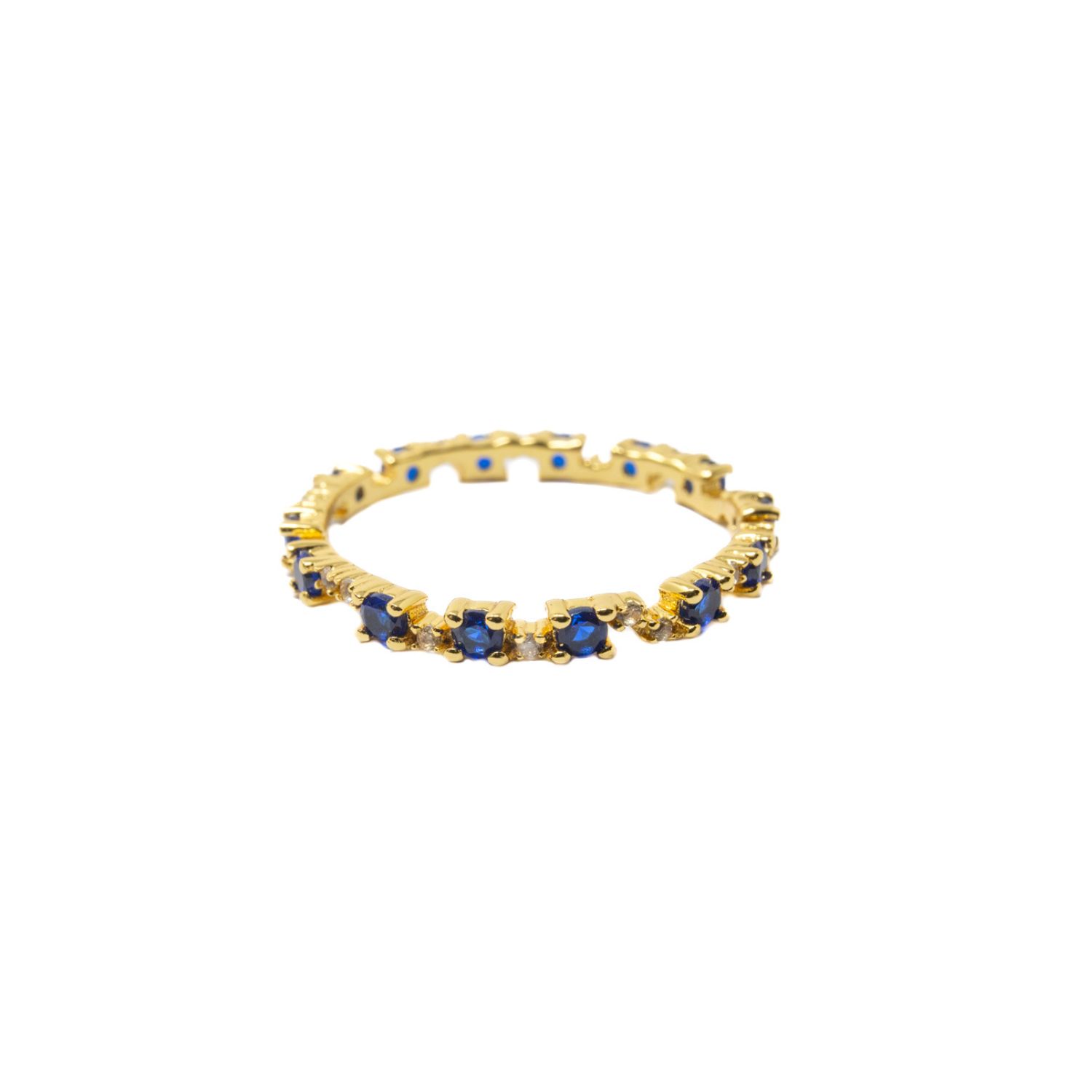 Nasi Silver Women's Blue / White Nobody's Perfect Eternity Ring- Blue Spinel & White Topaz, Gold In Gold