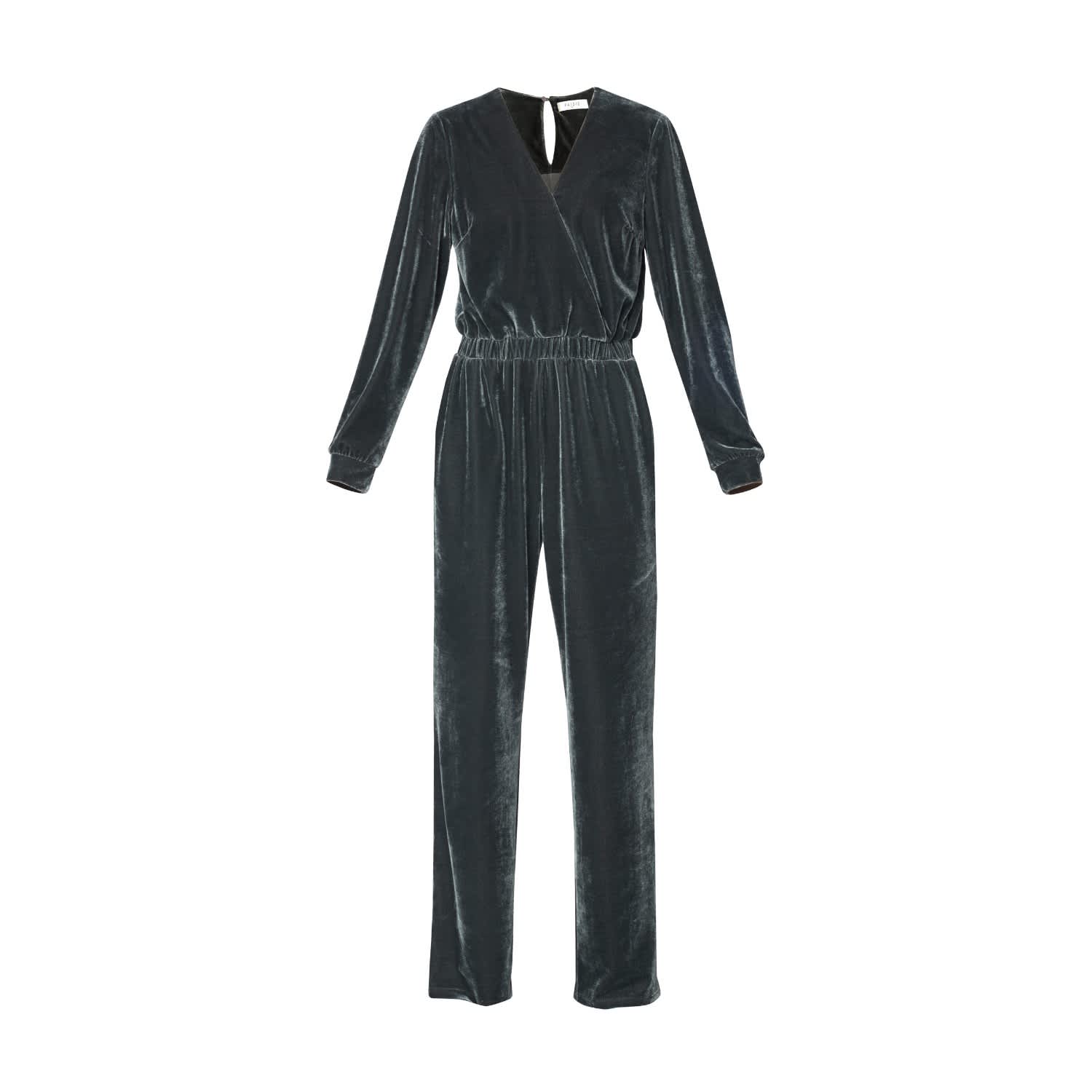 grey velvet jumpsuit