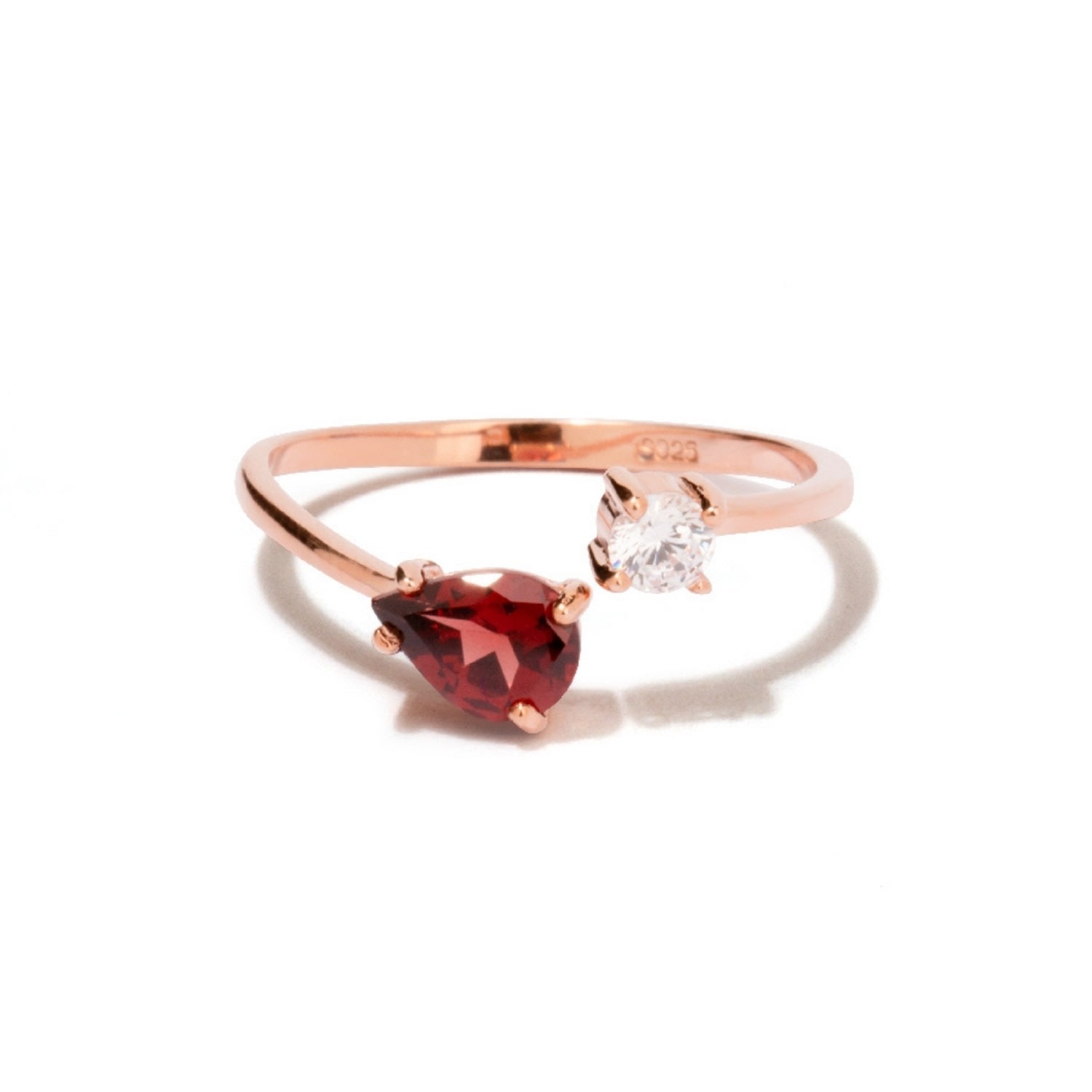 Women’s Rose Gold / Red Garnet Serpentine Rose Gold Ring Little Sky Stone