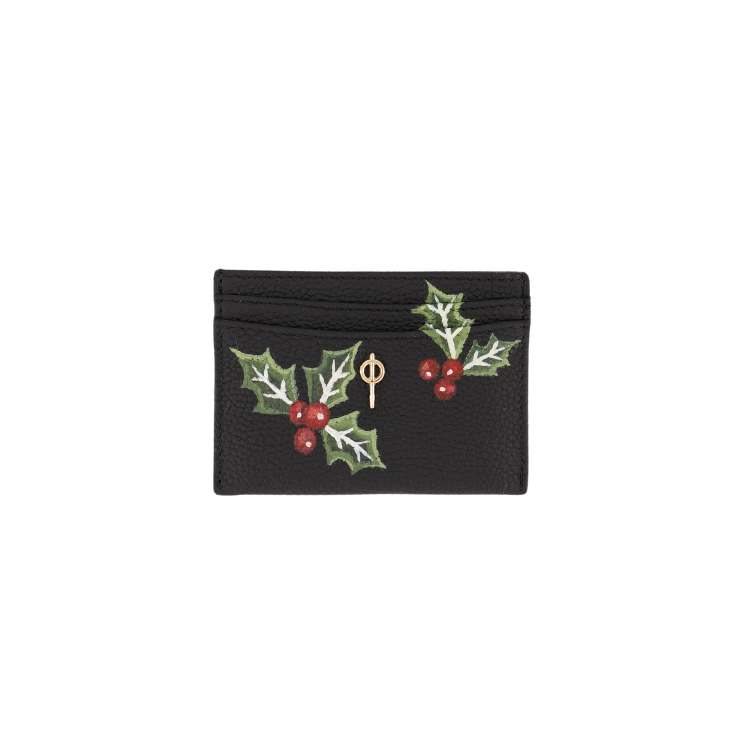 Otrera Women's Card Holder Black Hand Painted New Year