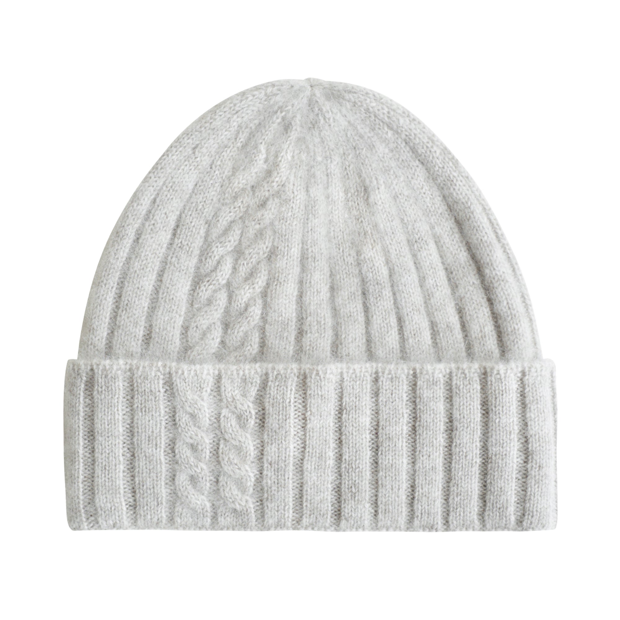 Lost Pattern Nyc Women's "warmth Whisper" Cashmere Cable Knitted Beanie - Light Grey In Grey