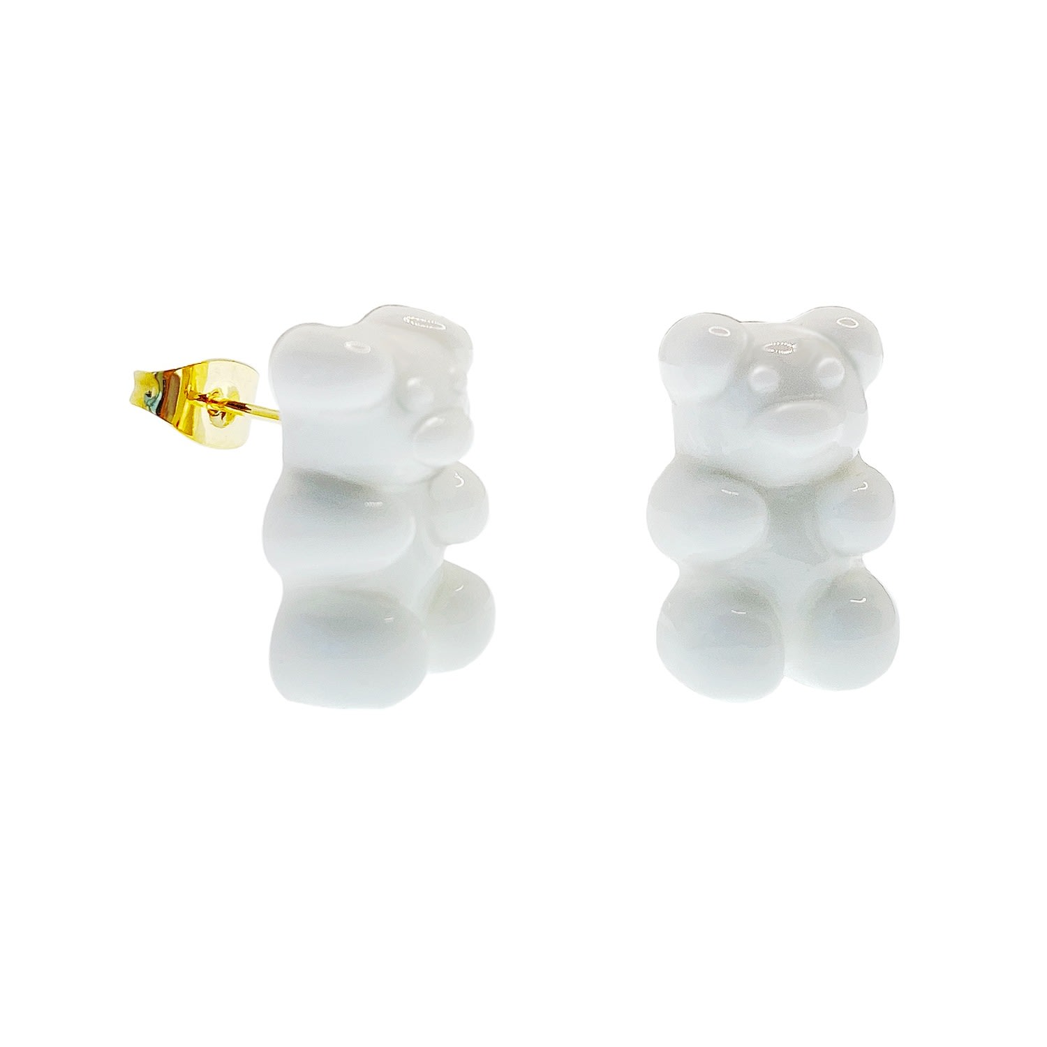 Women’s Gummy Bear Ear Stud Earrings - White Ninemoo