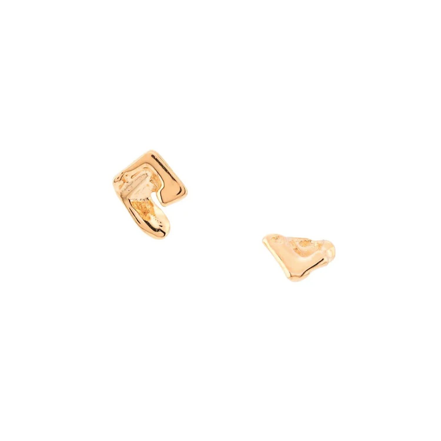 Gold Mini Vortex Stud Earrings Coup De Coeur London Wolf Badger