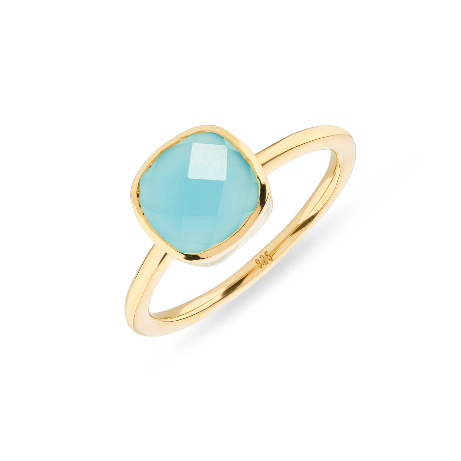 Auree Jewellery Women's Brown Mondello Aqua Quartz Gold Vermeil Ring