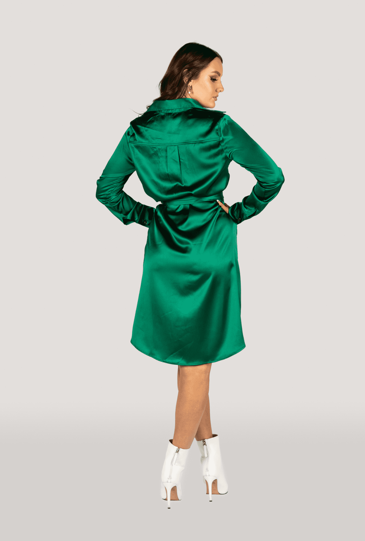Jackie Satin Trench Coat Dress | Why Mary | Wolf & Badger