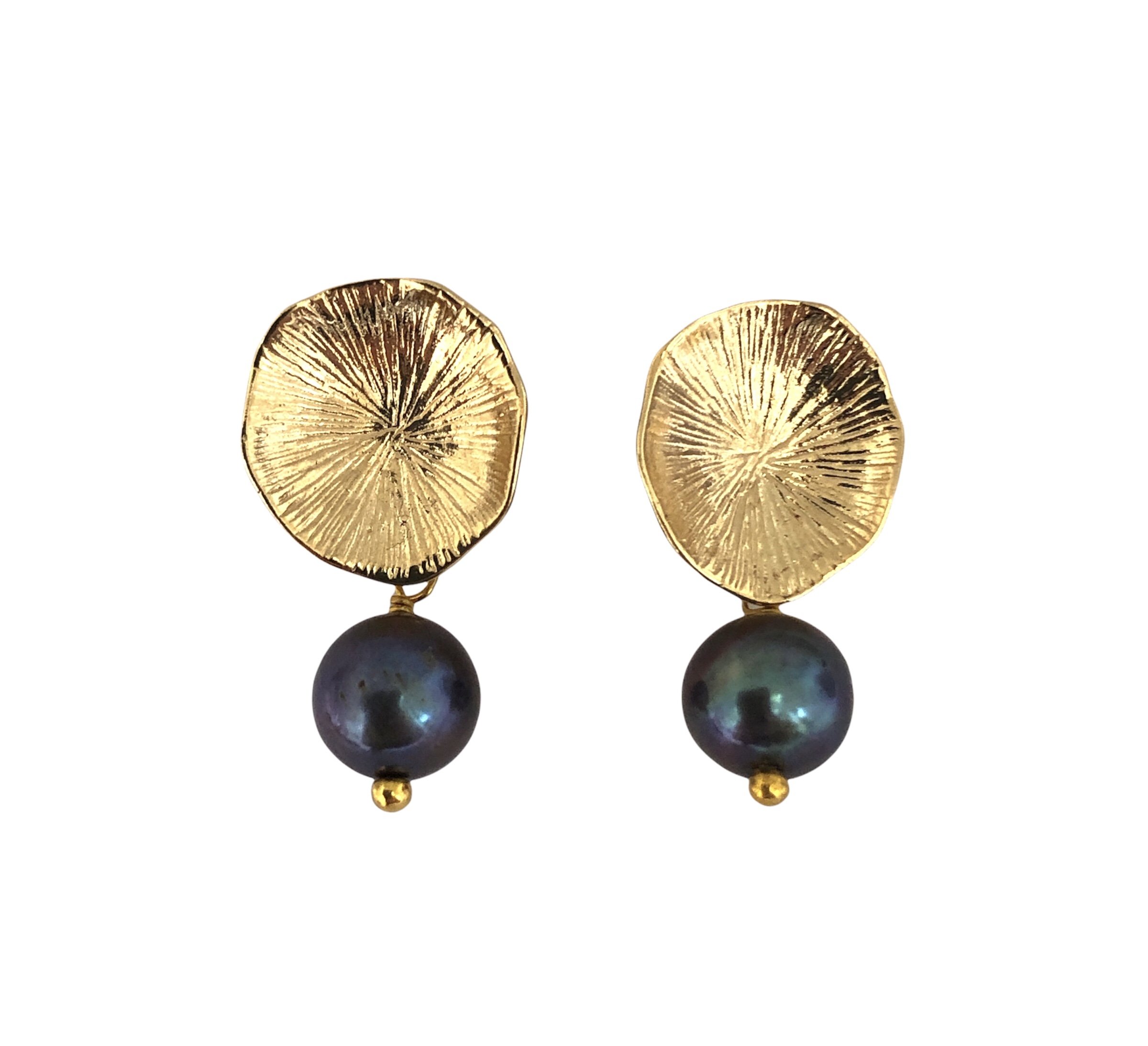 Mirabelle Jewellery Women's Grey Flower Coral Earrings With Peacock Pearl In Burgundy