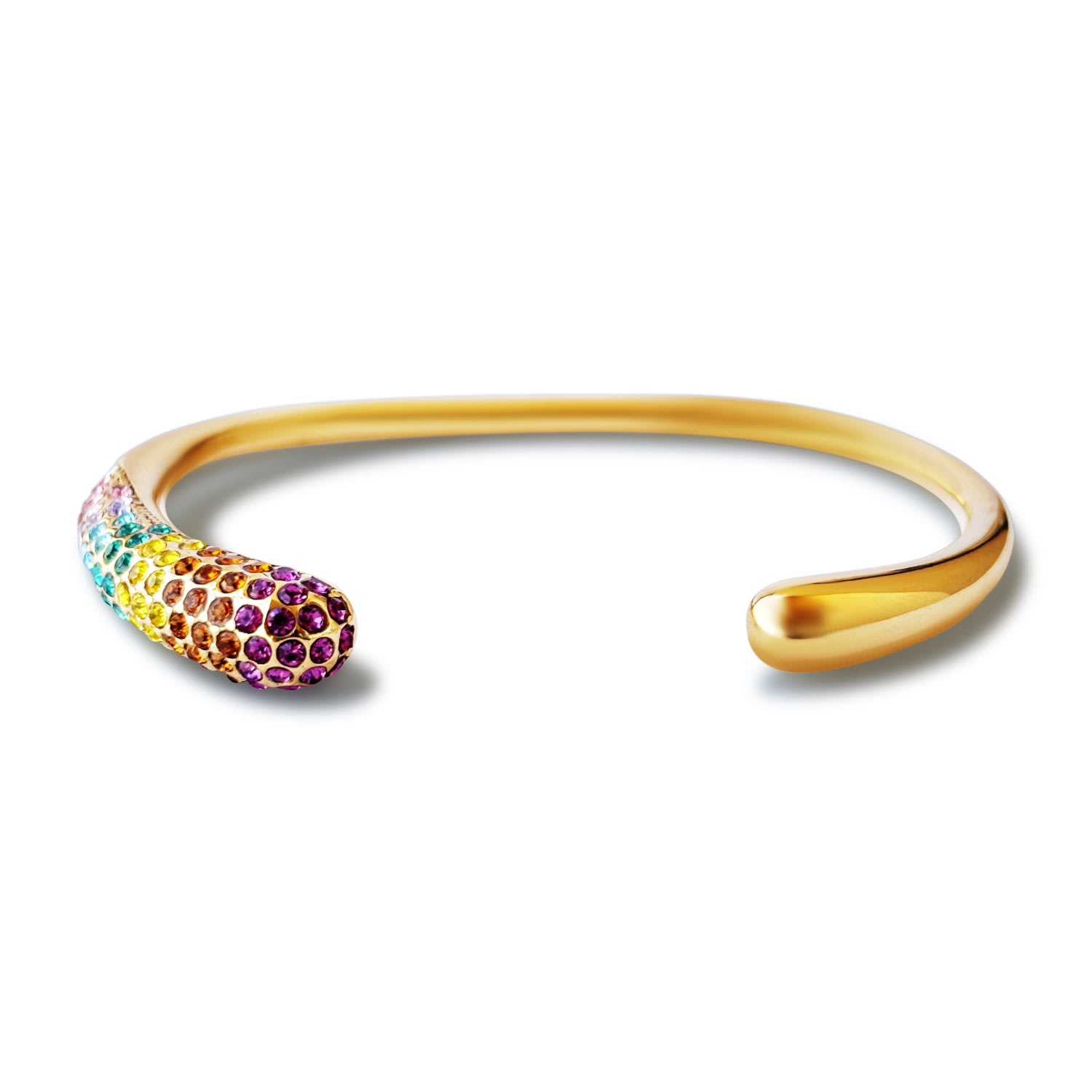 Hzmer Jewellery Women's Gold Aura Gem Cuff Bracelet In Gold