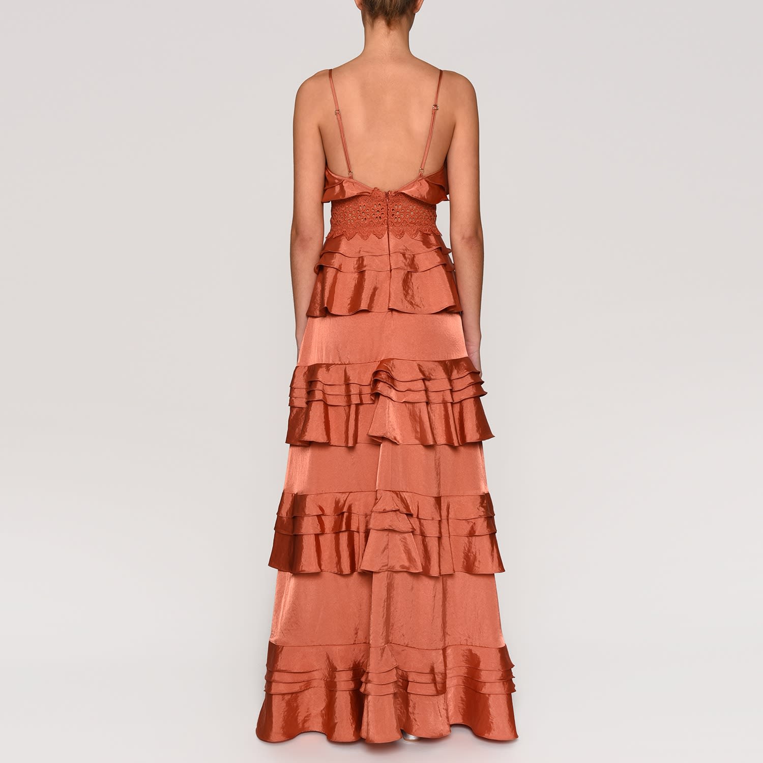 satin plunge maxi dress