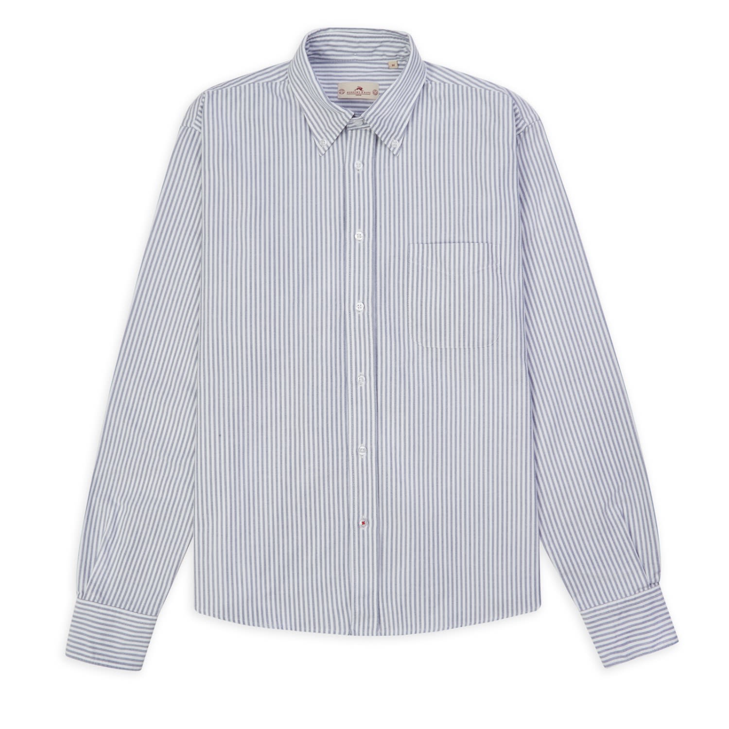 Men’s Blue Oxford Button-Down Shirt - Stripe Extra Large Burrows & Hare