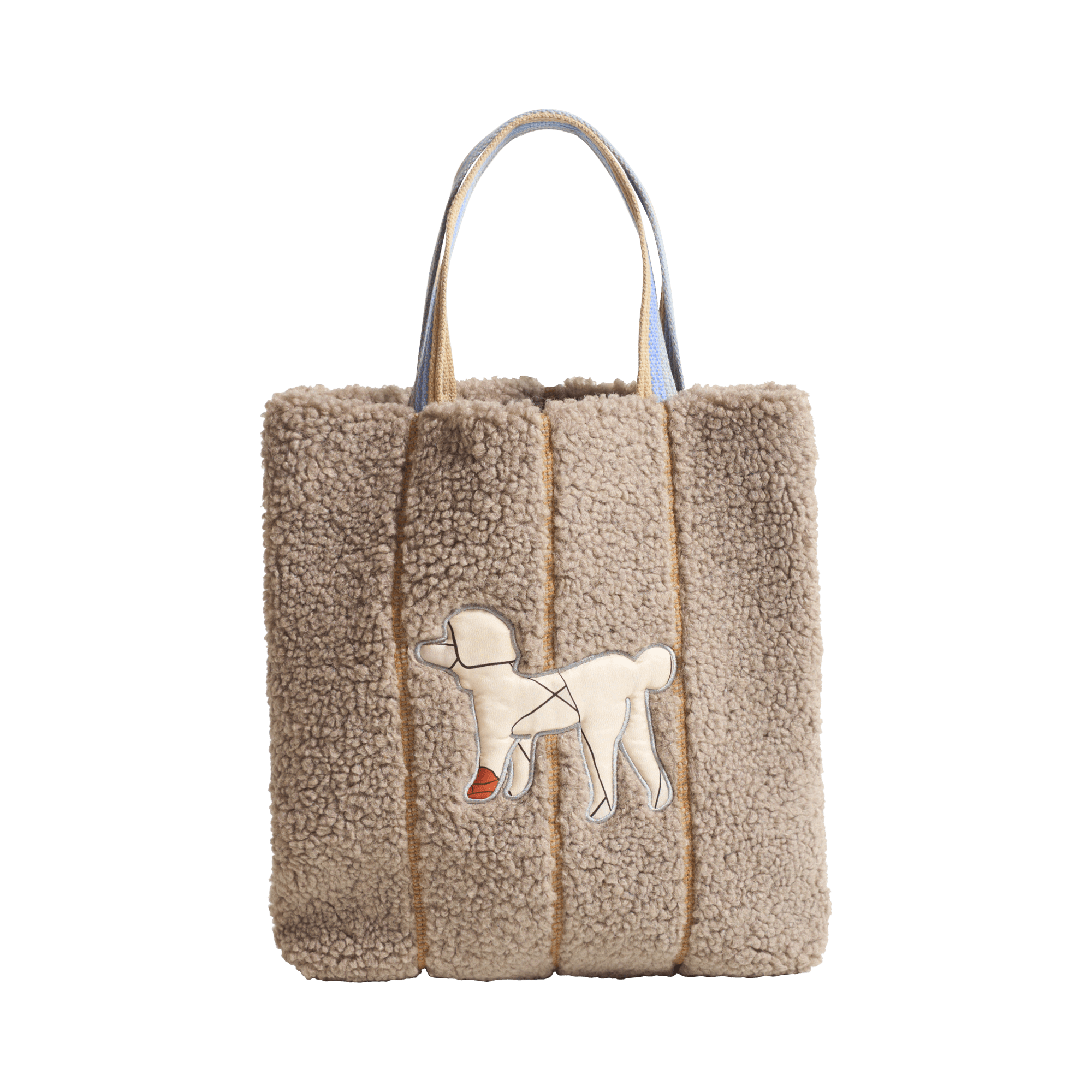 Lost Pattern Nyc Women's Grey "pan Pan" Shearling Tote Bag - Taupe