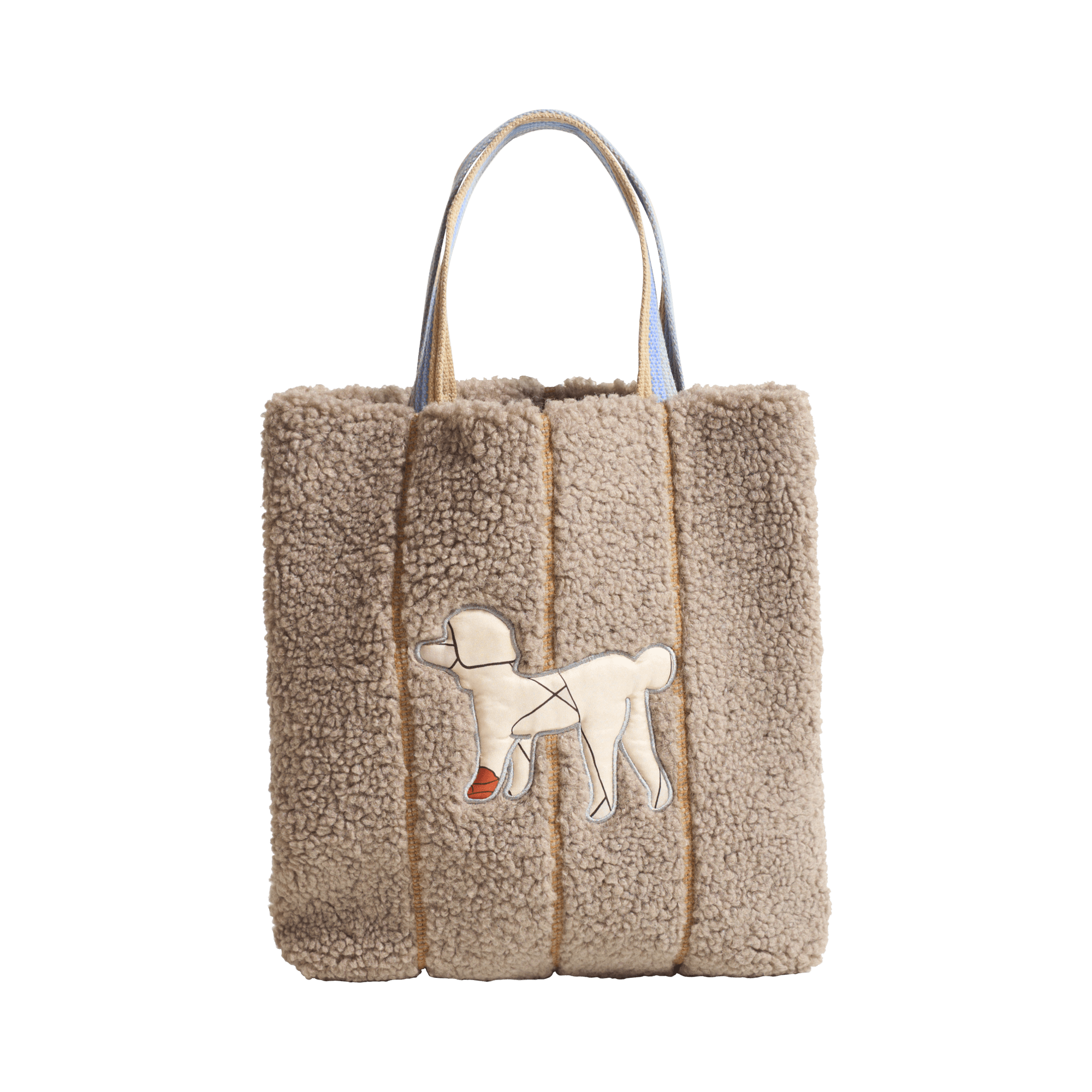 Women’s Grey "Pan Pan" Shearling Tote Bag - Taupe Lost Pattern Nyc