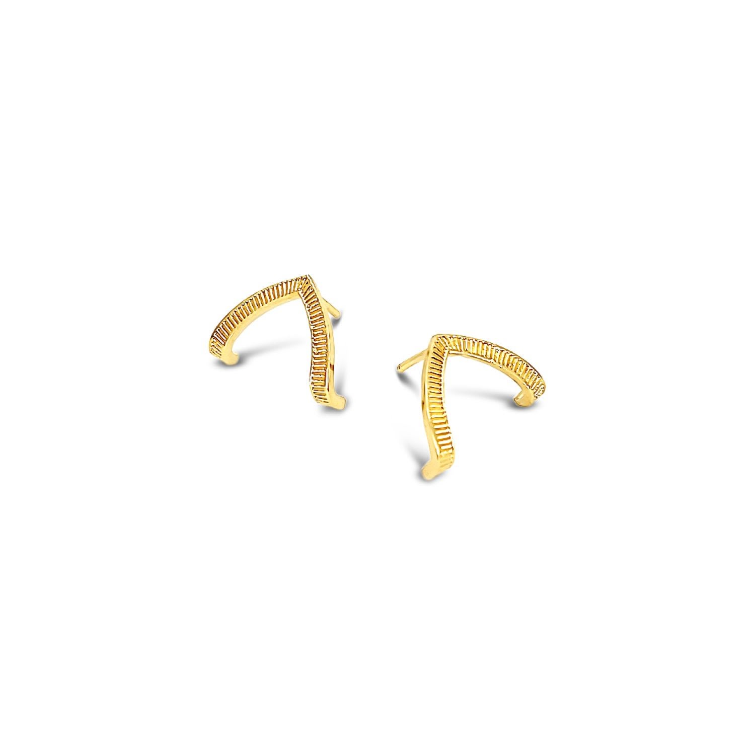 Women’s Wishbone Studs - Gold Lutiro