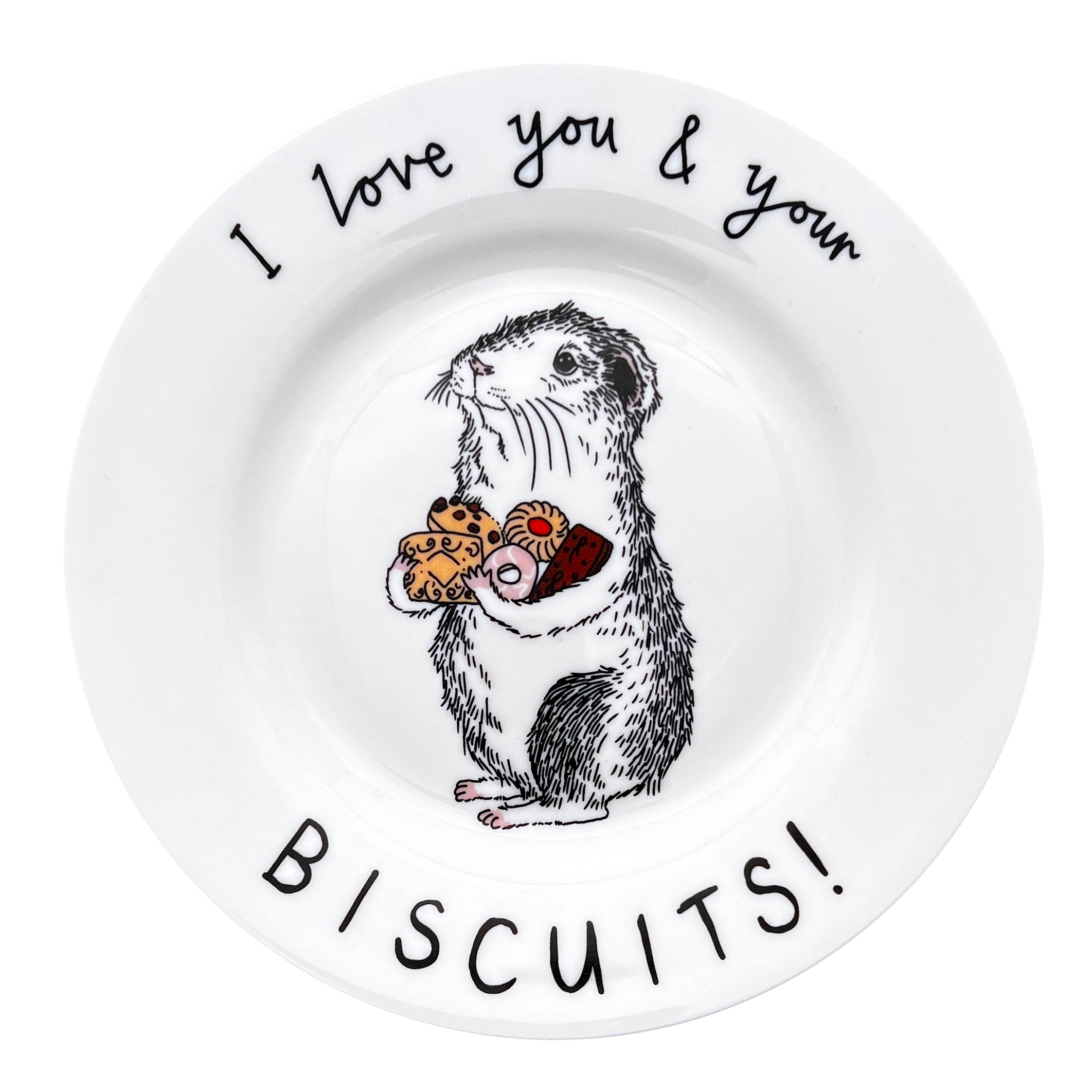 Jimbobart I Love You & Your Biscuits Side Plate