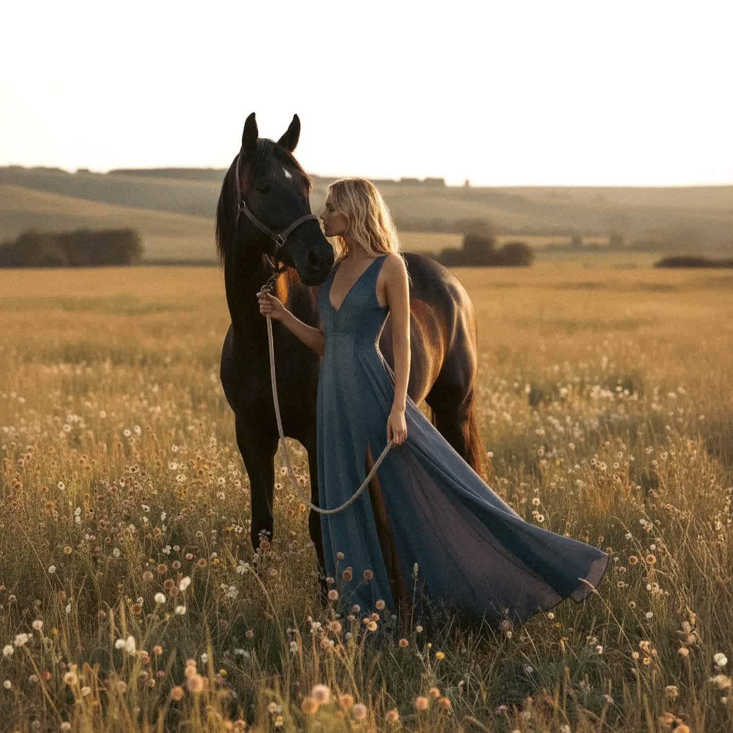 Zhe Dress Dusty Blue - Boho Maxi Dress | Zhenabia