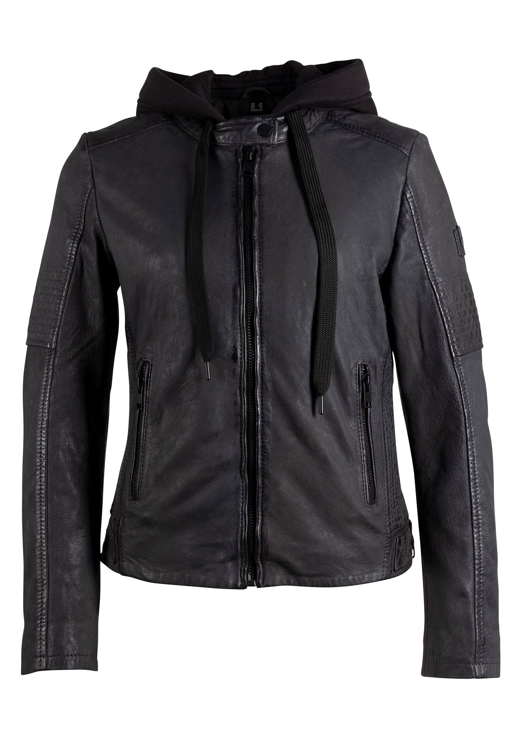 Mauritius Women's Jadyn Rf Leather Jacket, Grey In Black