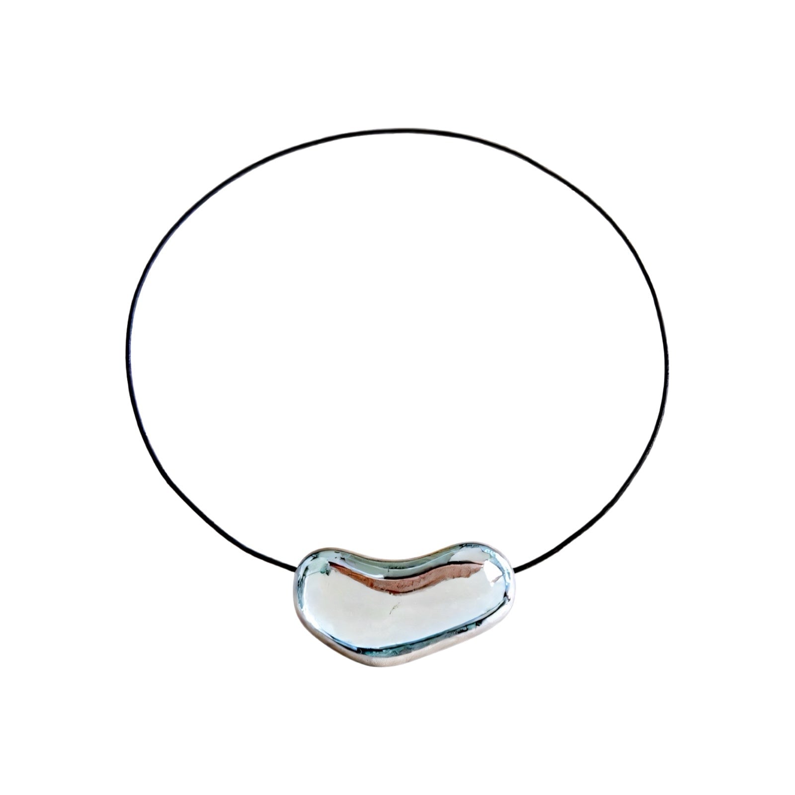 London Atelier Byproduct Women's Silver Bean Geometric Pendant Necklace In Metallic