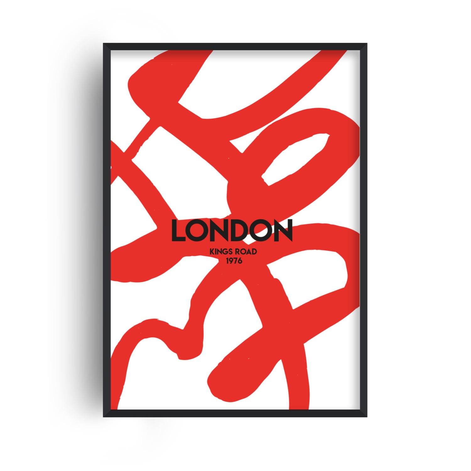 Fanclub Red Exclusive London Abstract Giclée Art Print A3 In Red
