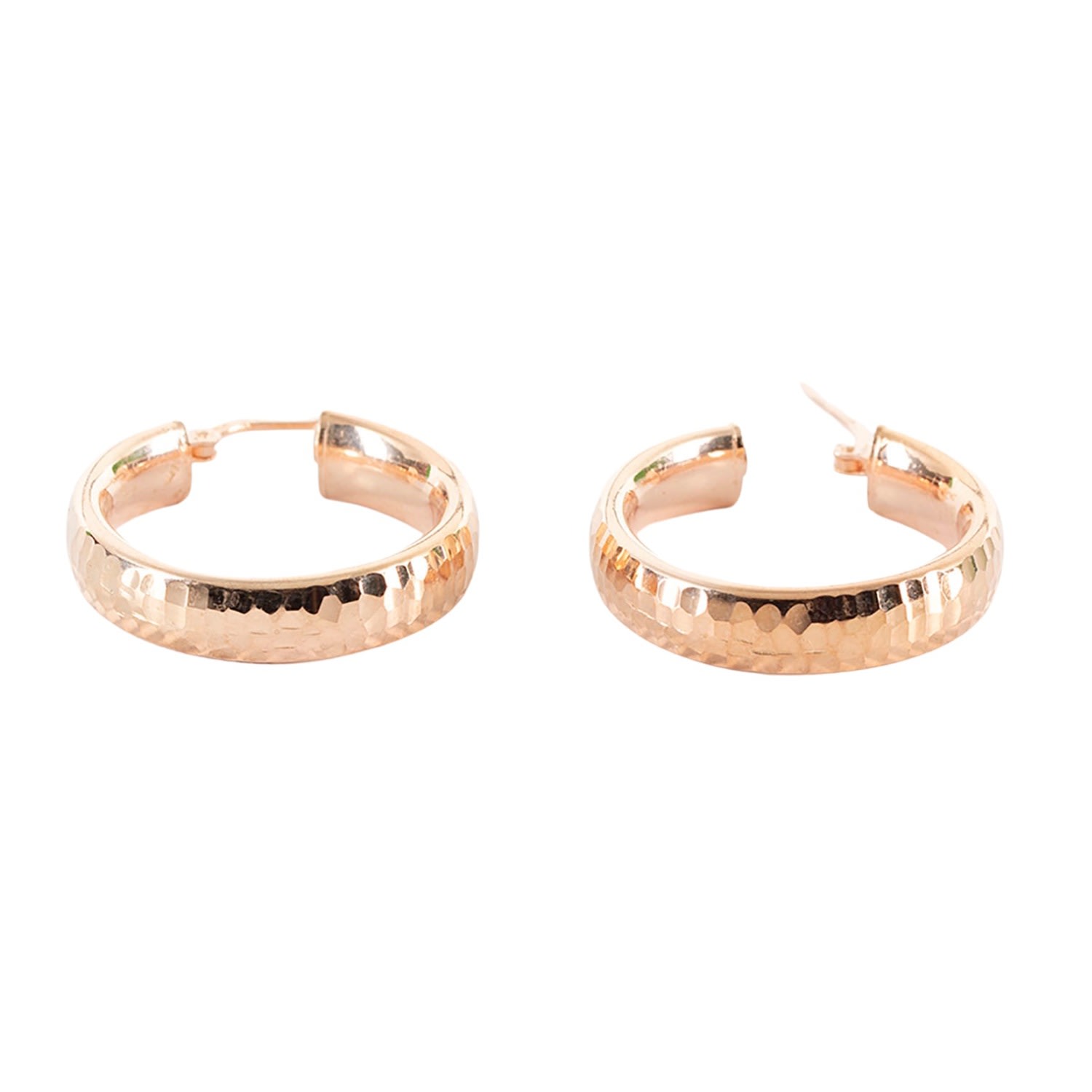 Black And Wild Women's Rose Gold Hoop Silver Rose Plated Earrings In Gold