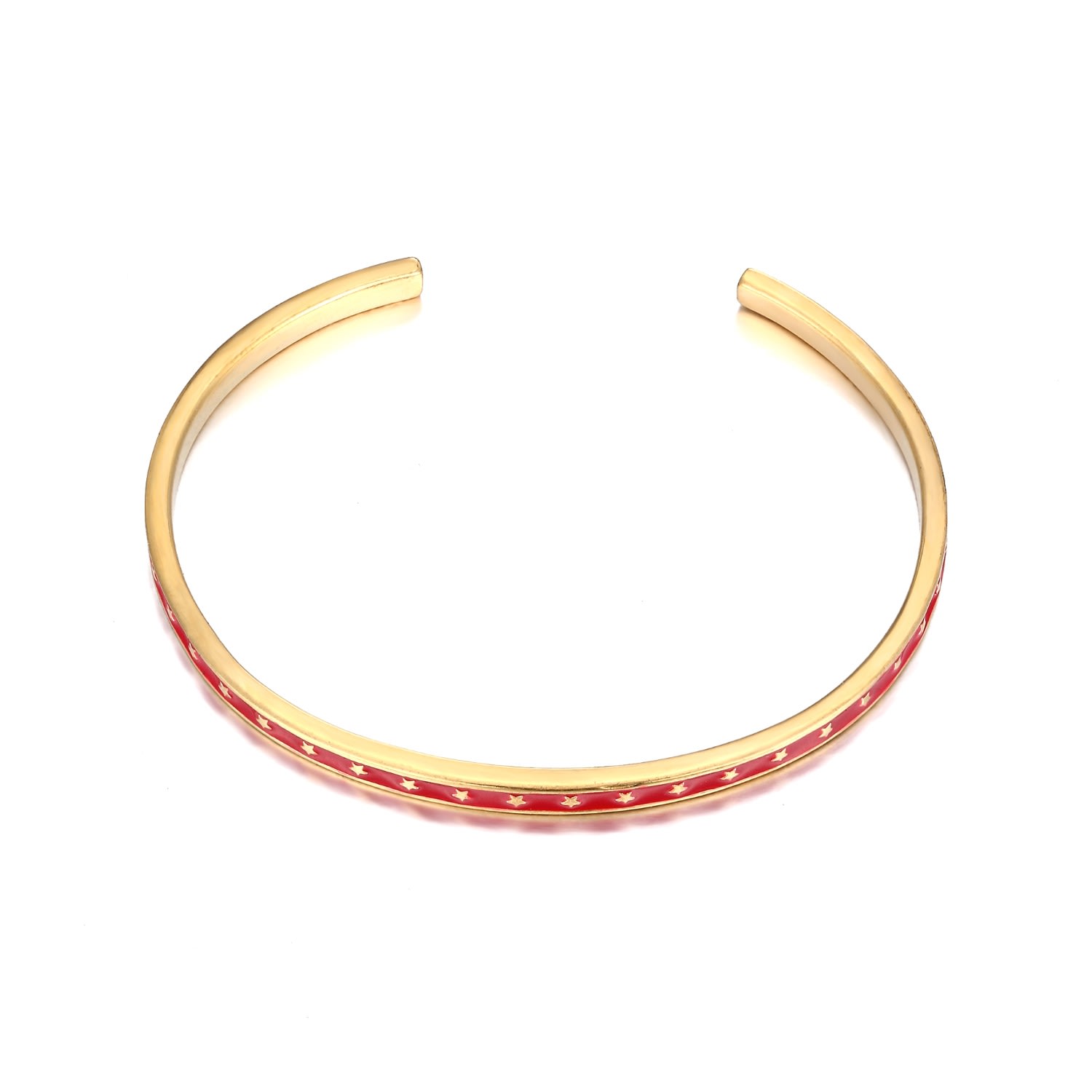 Women’s 22Ct Gold Vermeil Red Enamel Cuff Bangle Seol + Gold